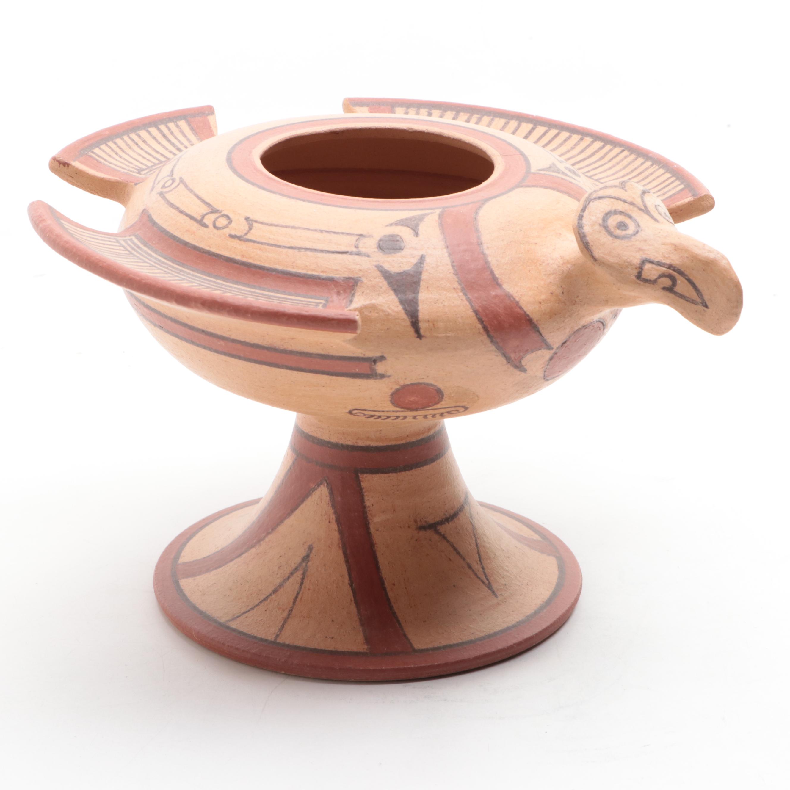 Ceramica La Pena Veraguas Panama Footed Bird Bowl