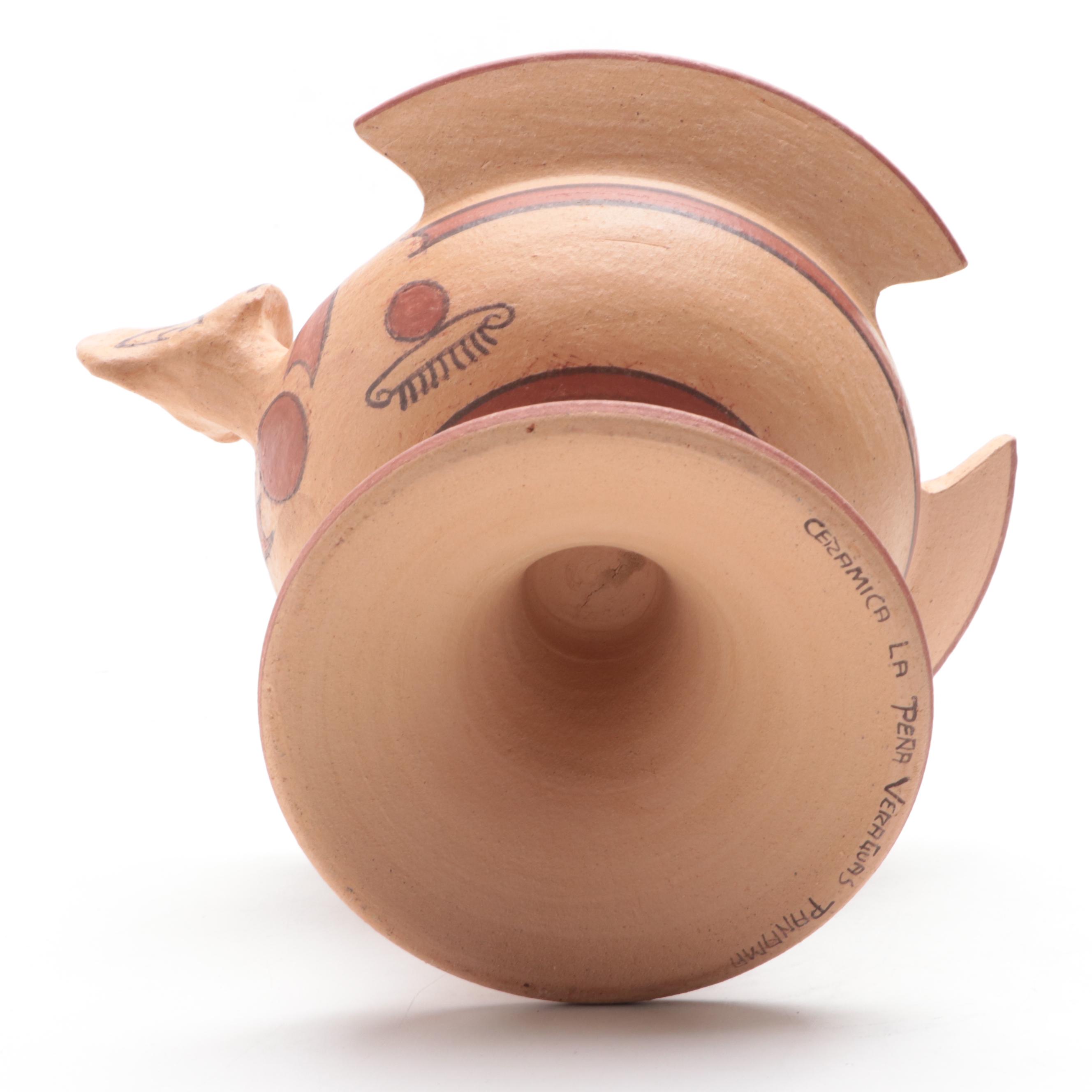 Ceramica La Pena Veraguas Panama Footed Bird Bowl