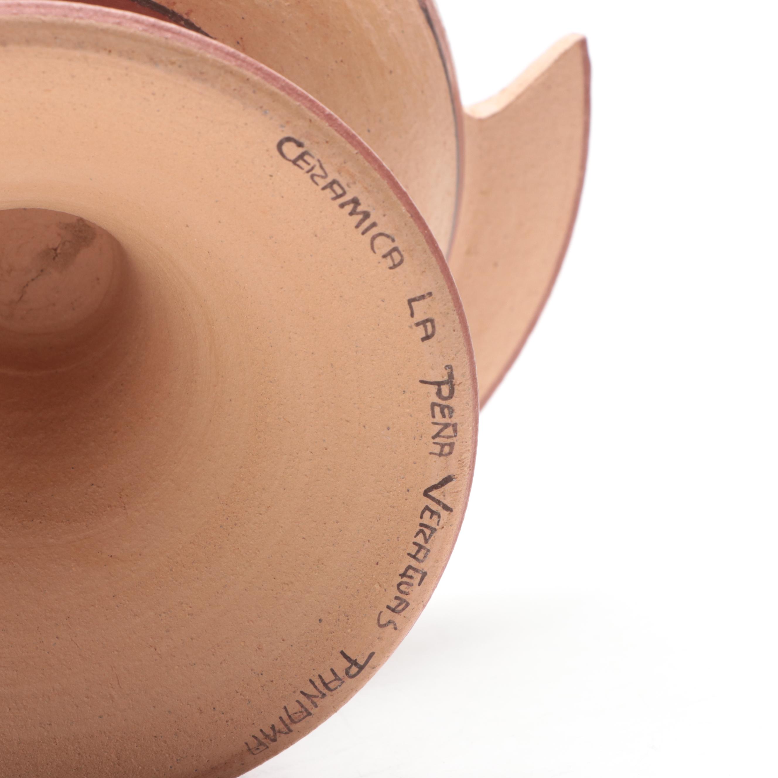 Ceramica La Pena Veraguas Panama Footed Bird Bowl