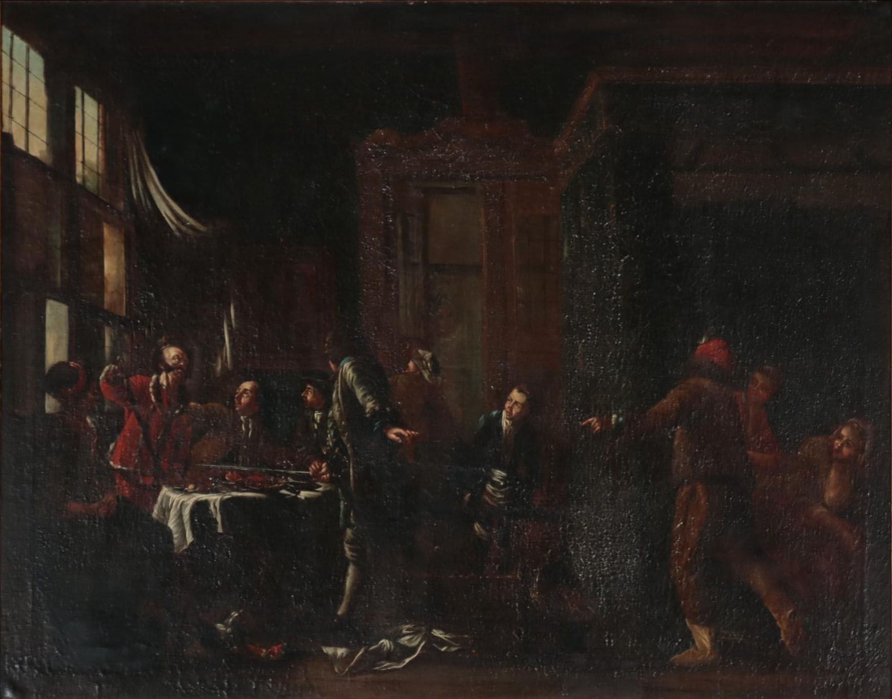 Dutch School Narrative Oil Painting, 17th or 18th Century
