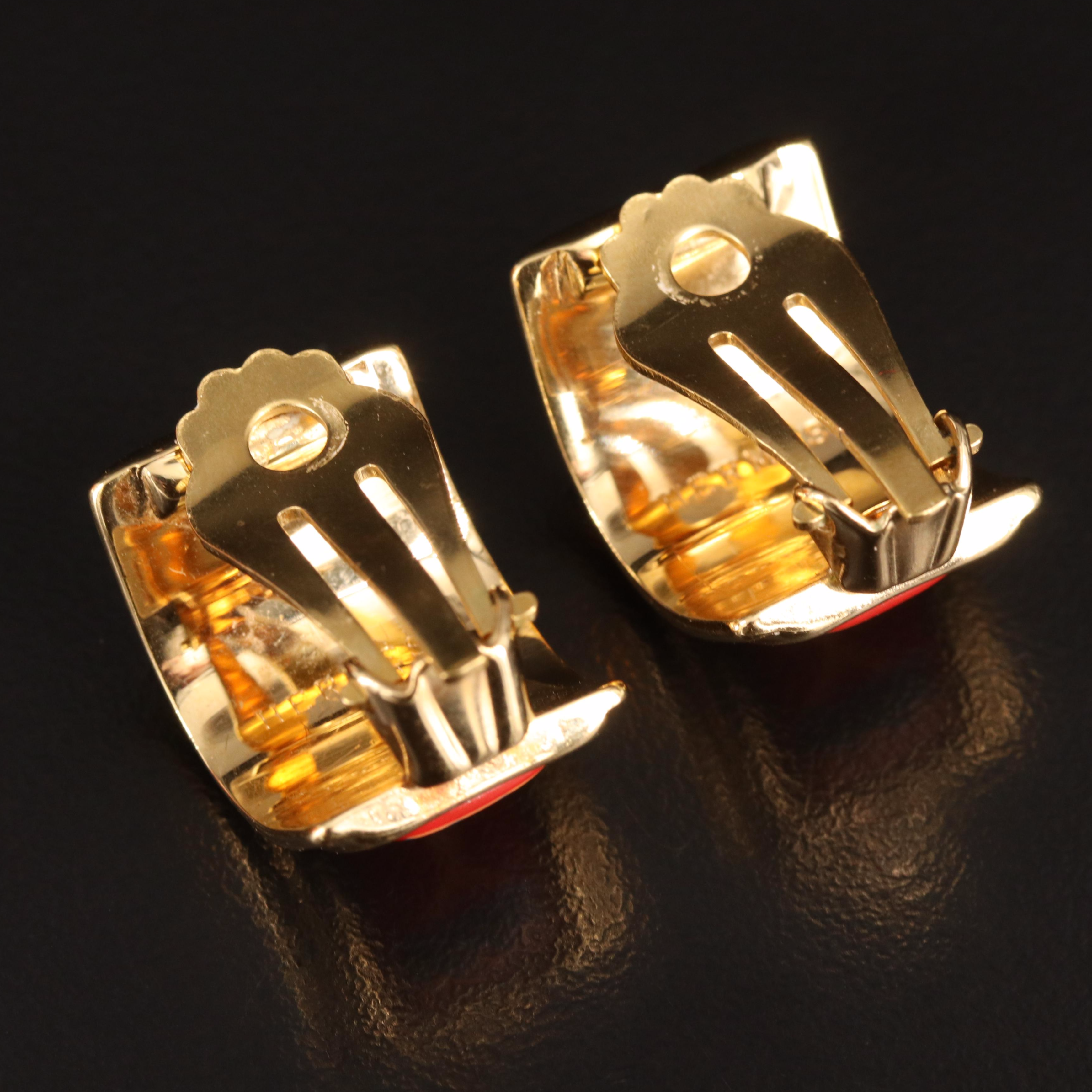 Hermès Enamel J Hoop Earrings