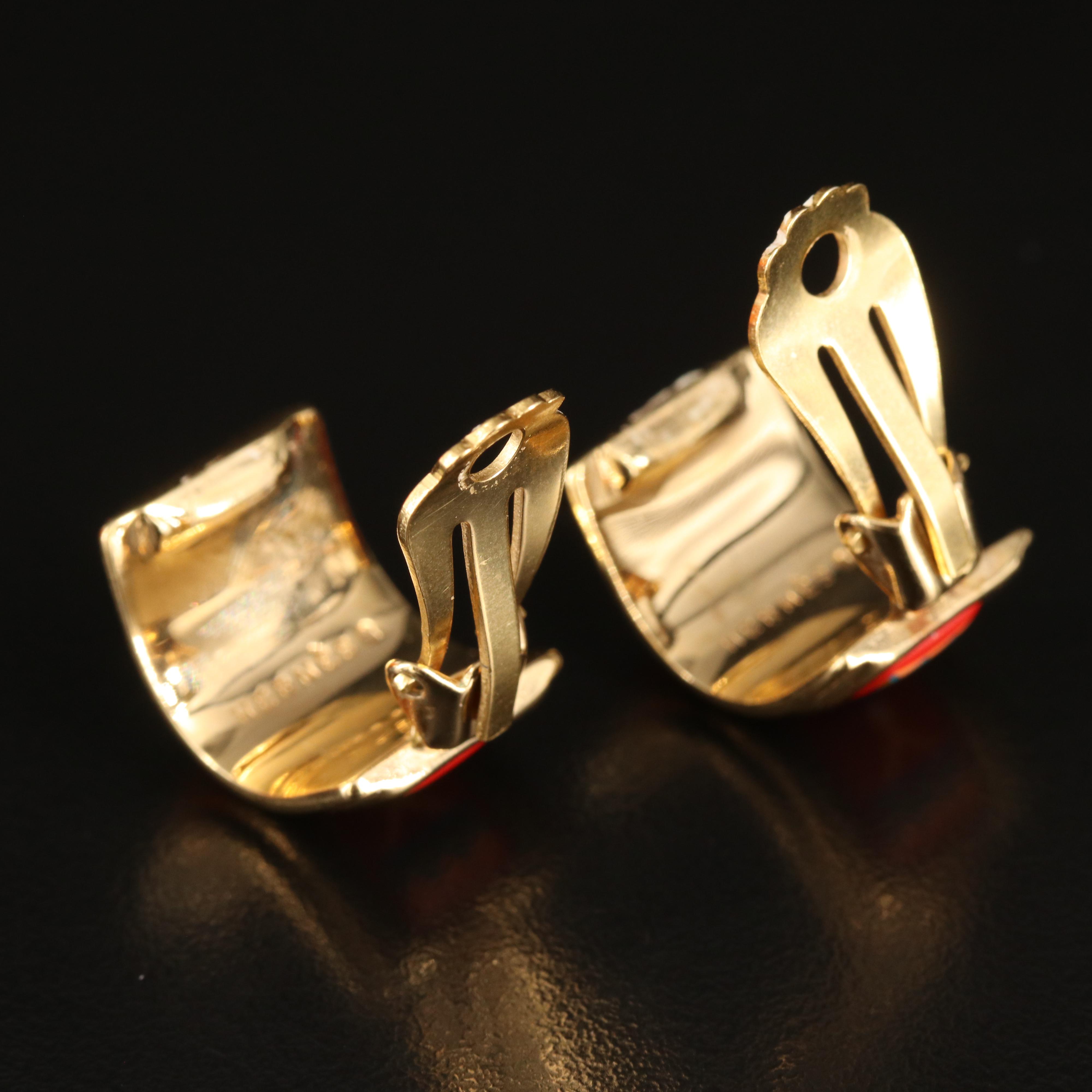 Hermès Enamel J Hoop Earrings