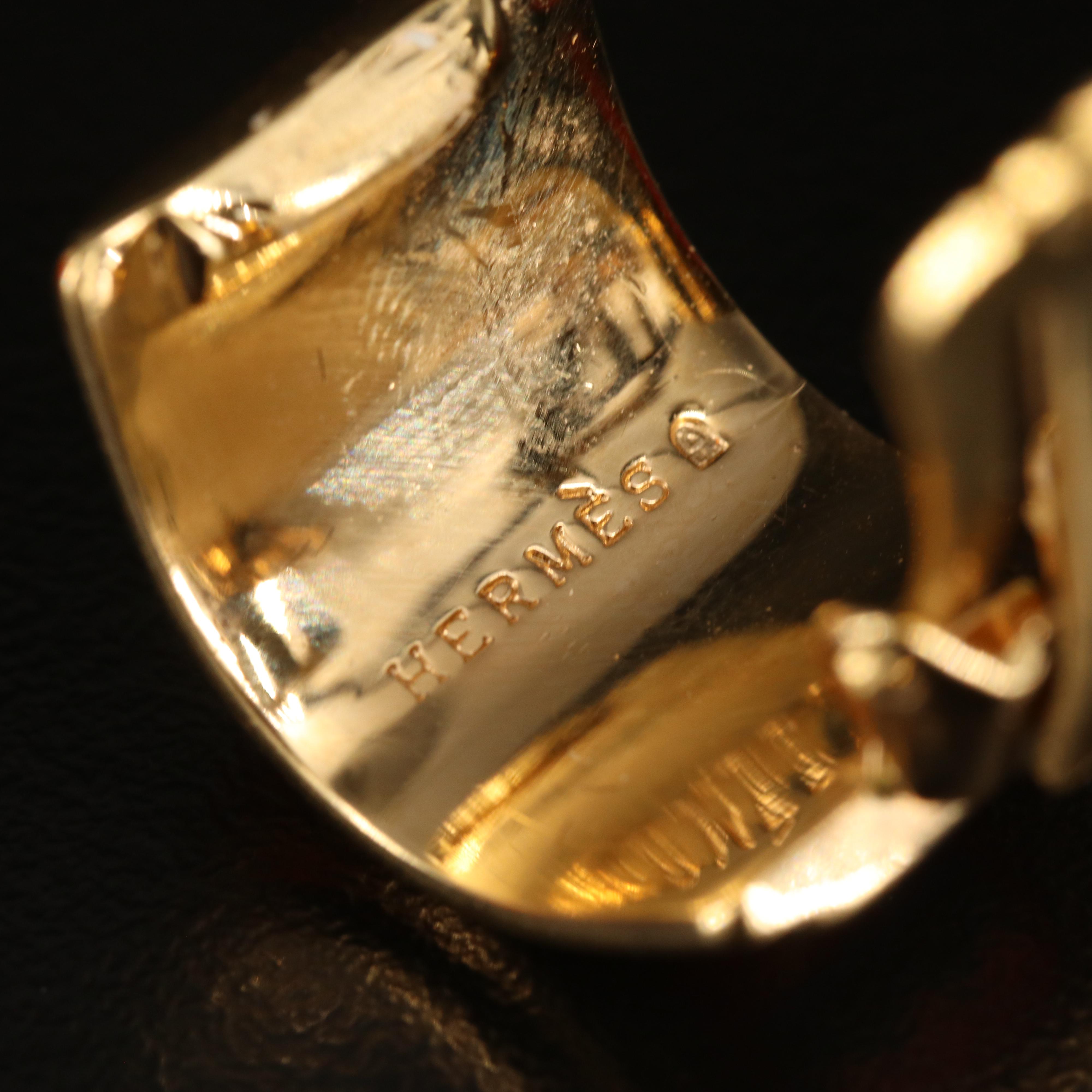 Hermès Enamel J Hoop Earrings