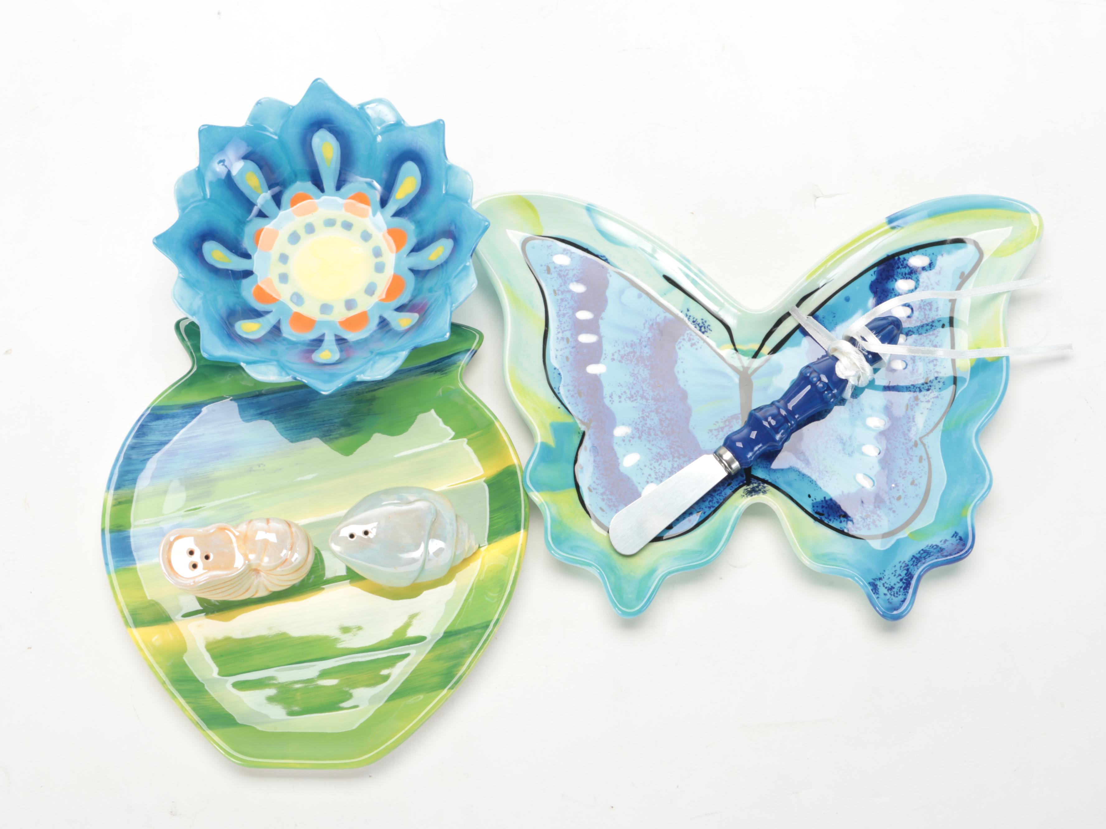 Pier 1 Imports Dishes with Stanley Thermos and Other Tableware