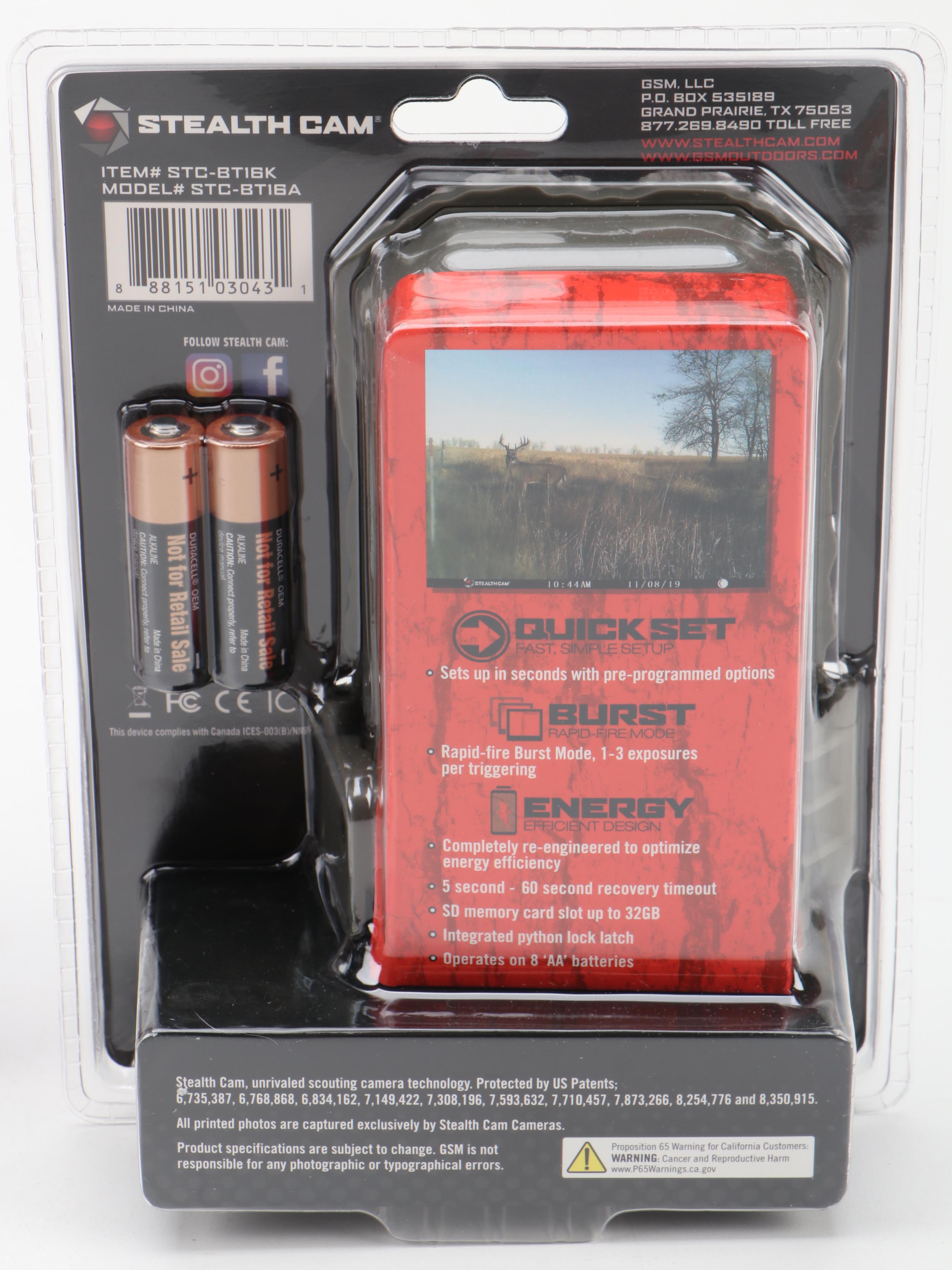 Two Stealth Cam BT16 FX Shield Infrared Trail Cameras With Muddy SD Card Reader