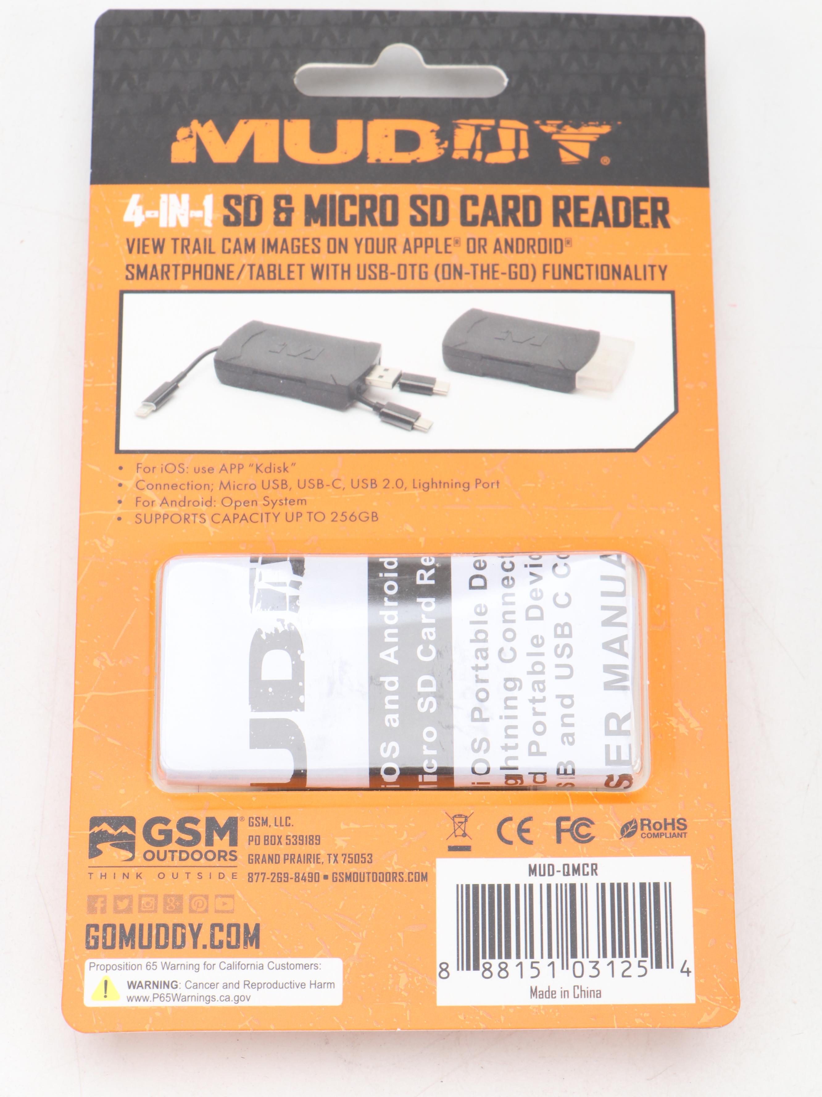 Two Stealth Cam BT16 FX Shield Infrared Trail Cameras With Muddy SD Card Reader