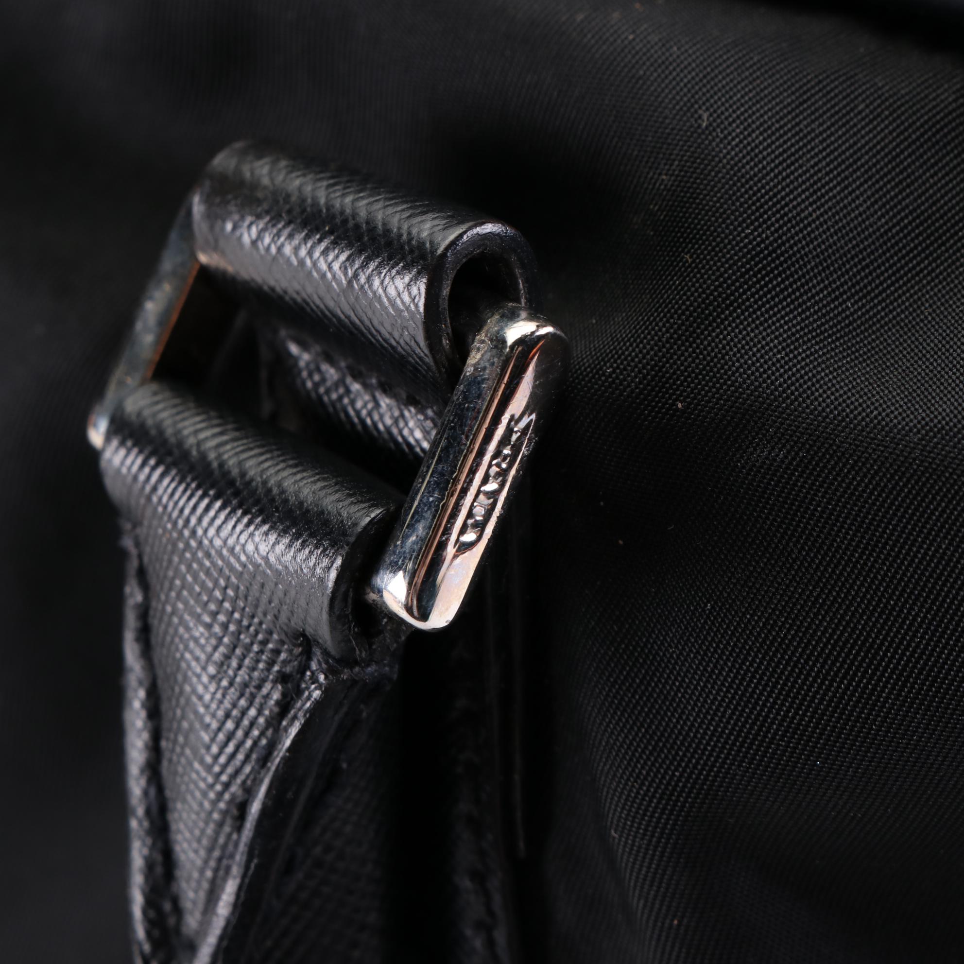 Prada Locking Duffle Bag in Nylon with Saffiano Leather Trim