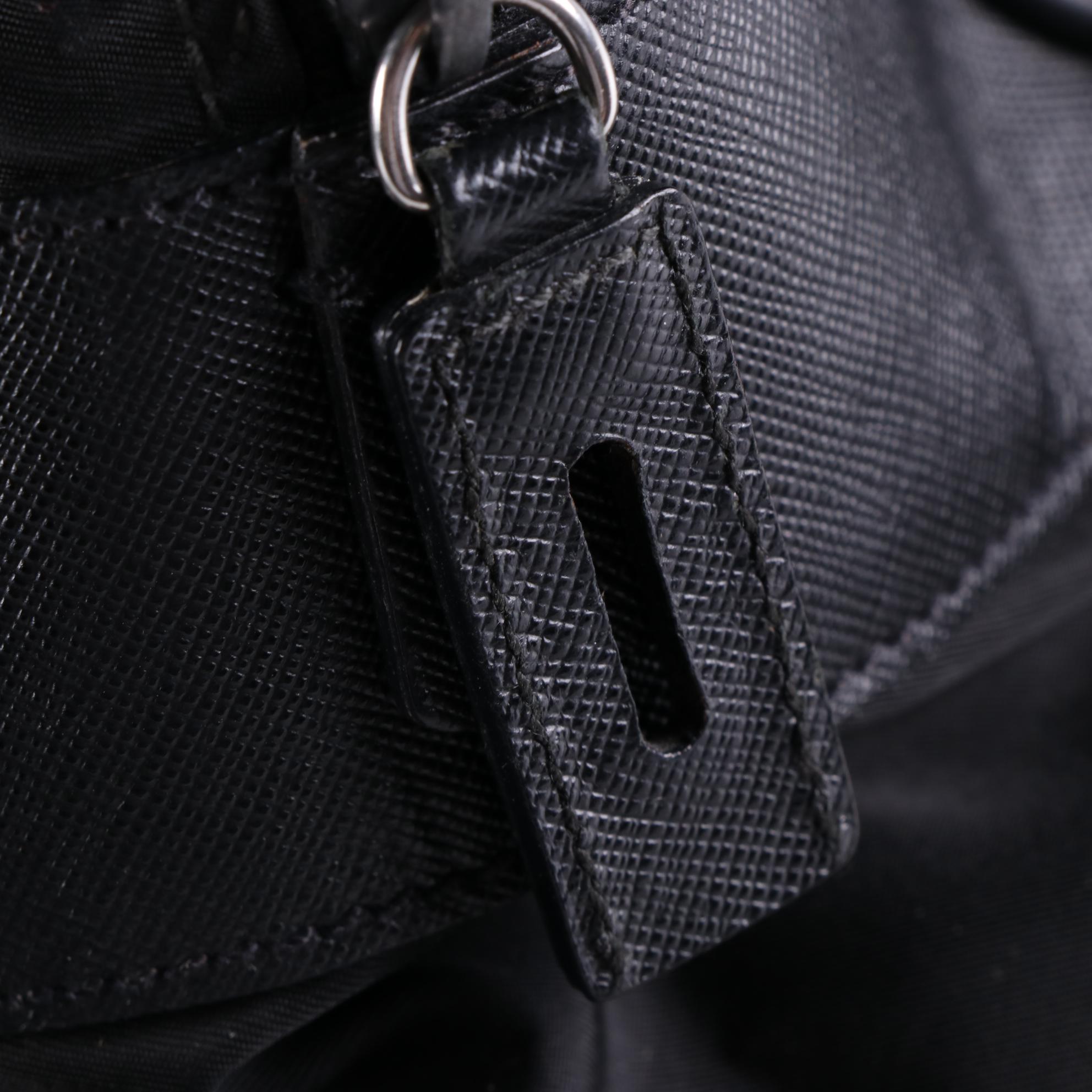 Prada Locking Duffle Bag in Nylon with Saffiano Leather Trim