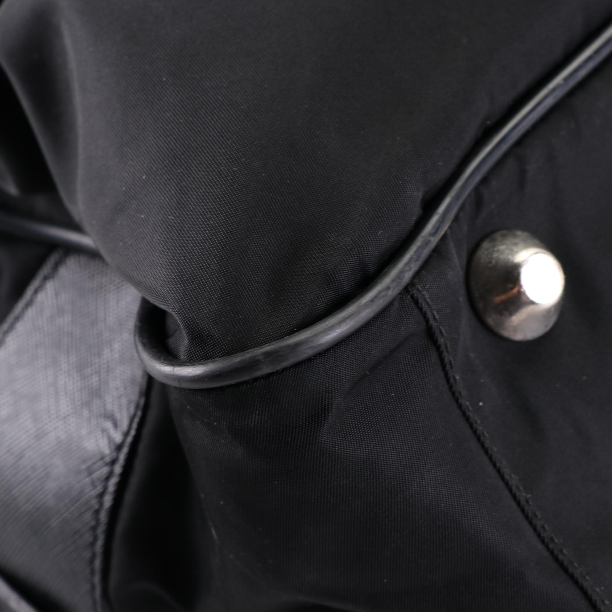 Prada Locking Duffle Bag in Nylon with Saffiano Leather Trim