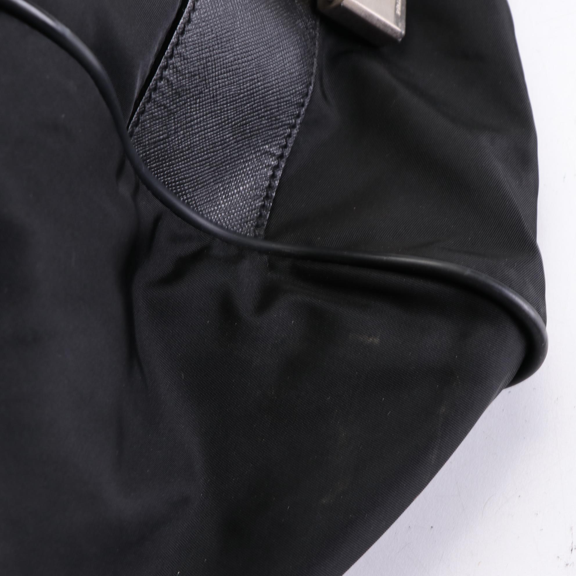 Prada Locking Duffle Bag in Nylon with Saffiano Leather Trim