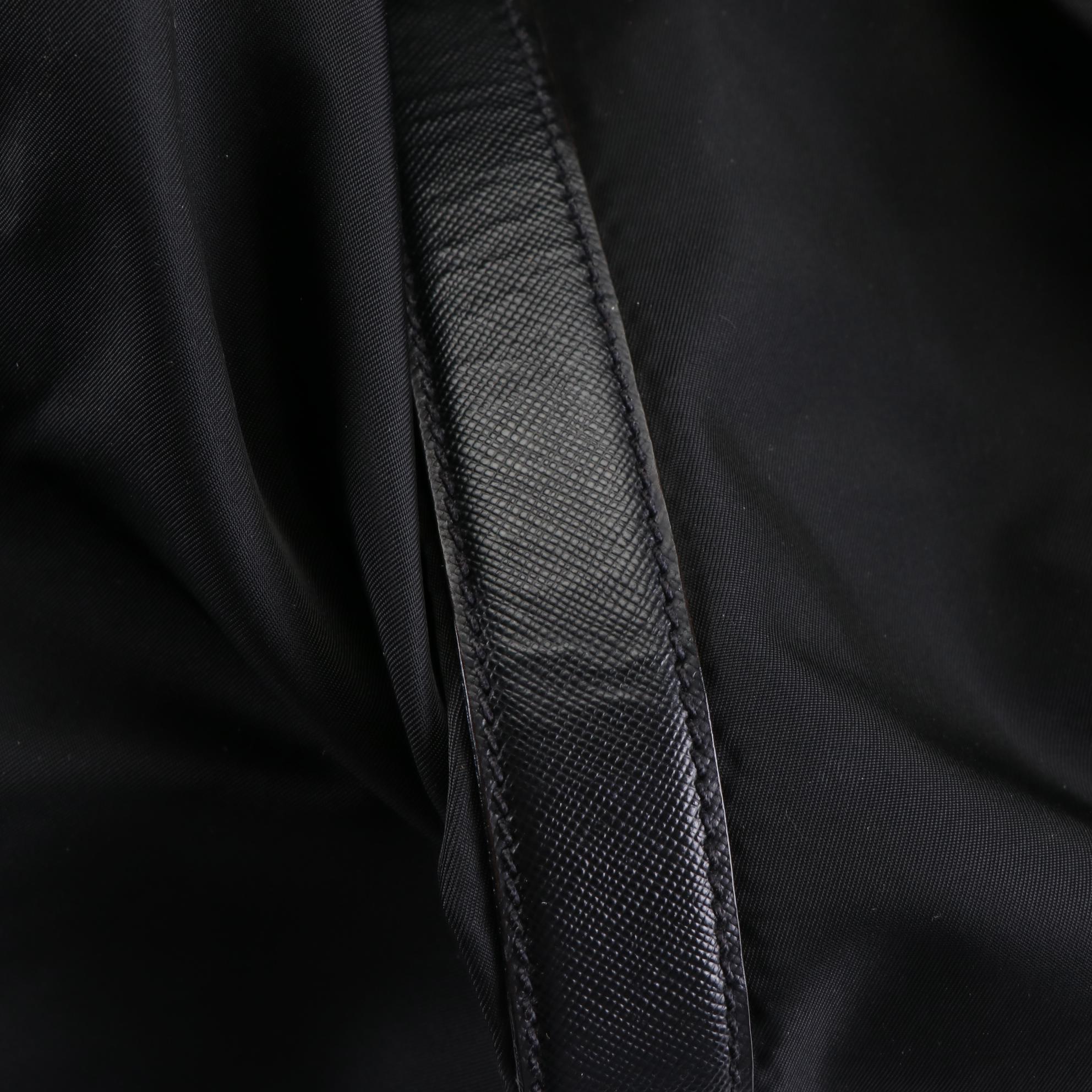 Prada Locking Duffle Bag in Nylon with Saffiano Leather Trim