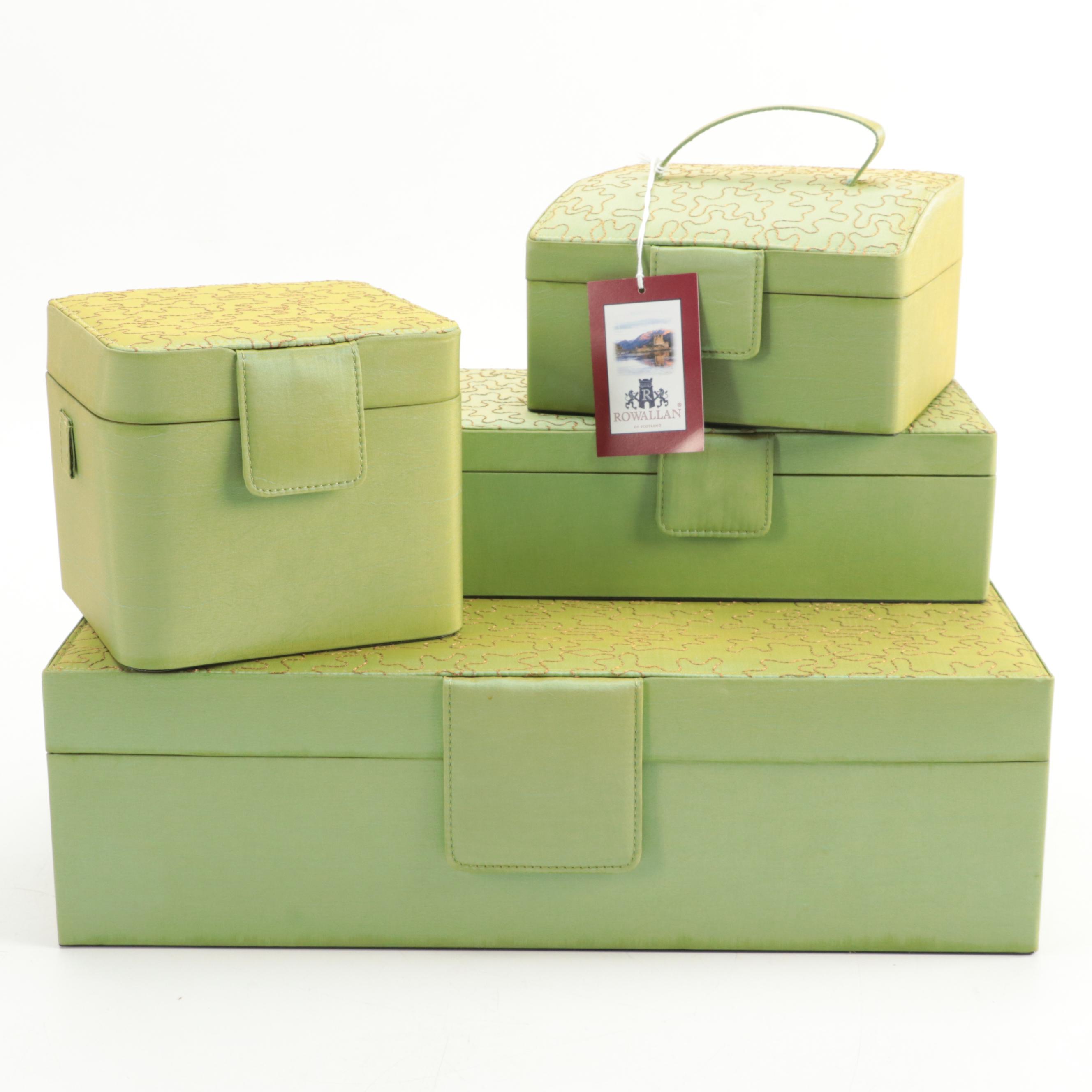 Rowallan Embroidered Fabric Travel Jewelry Boxes