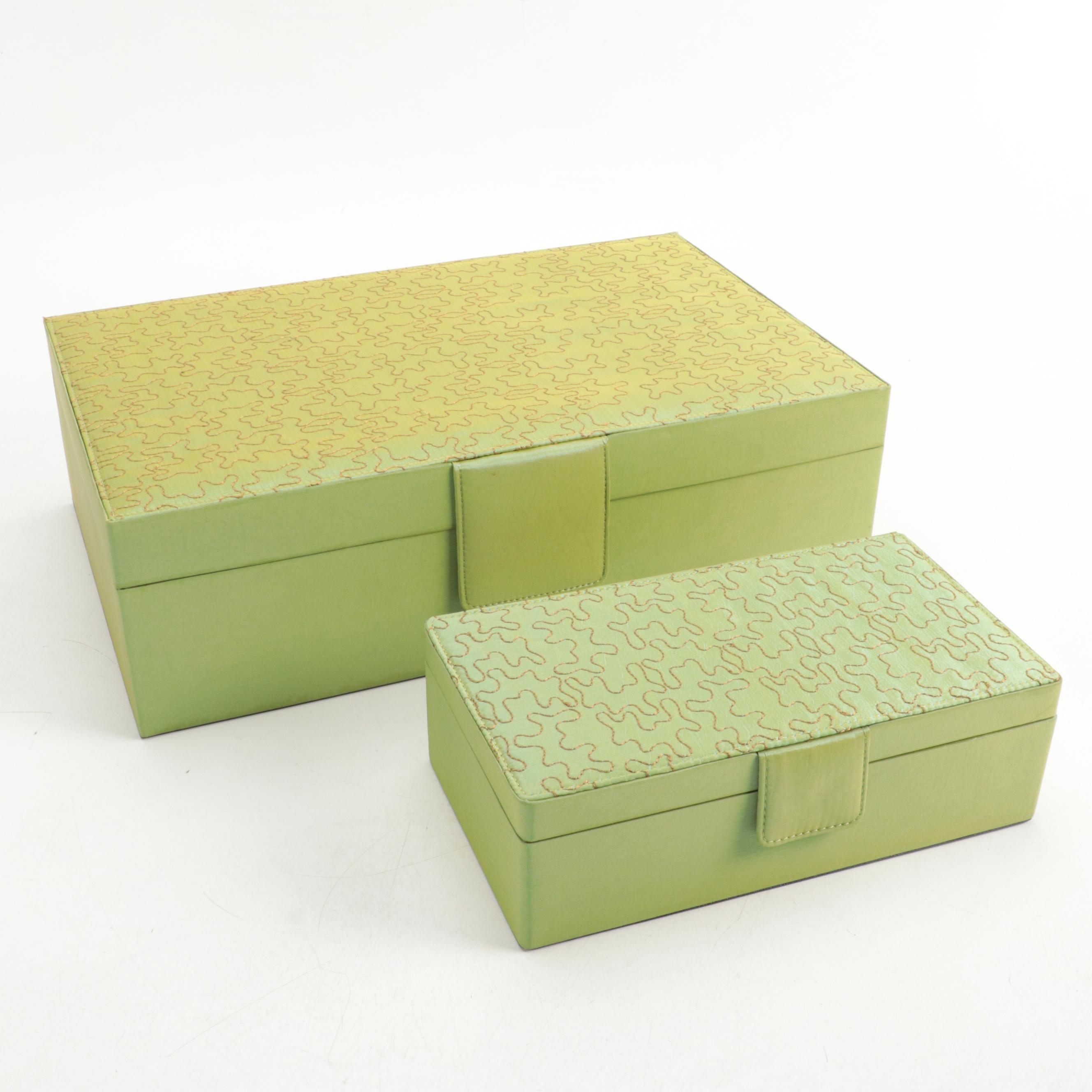 Rowallan Embroidered Fabric Travel Jewelry Boxes