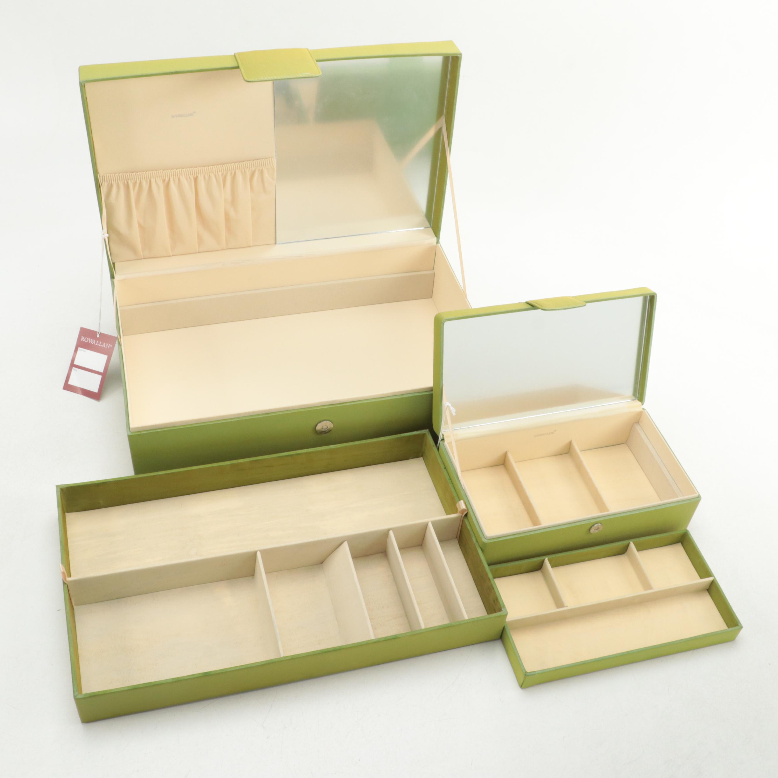 Rowallan Embroidered Fabric Travel Jewelry Boxes