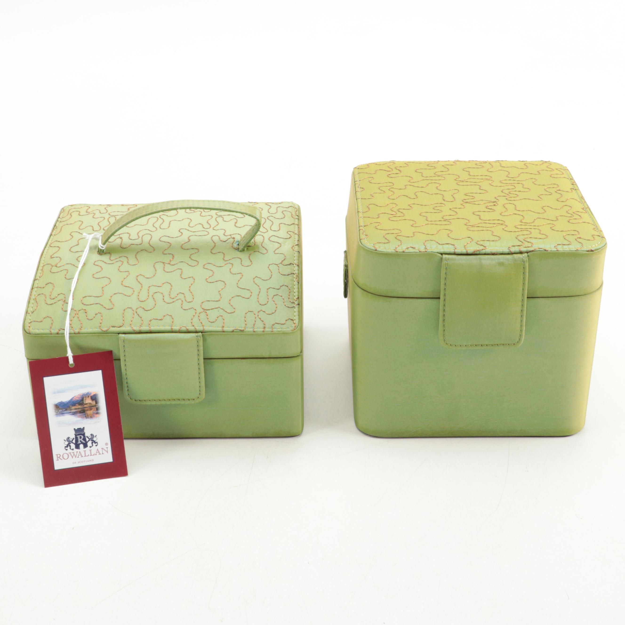 Rowallan Embroidered Fabric Travel Jewelry Boxes