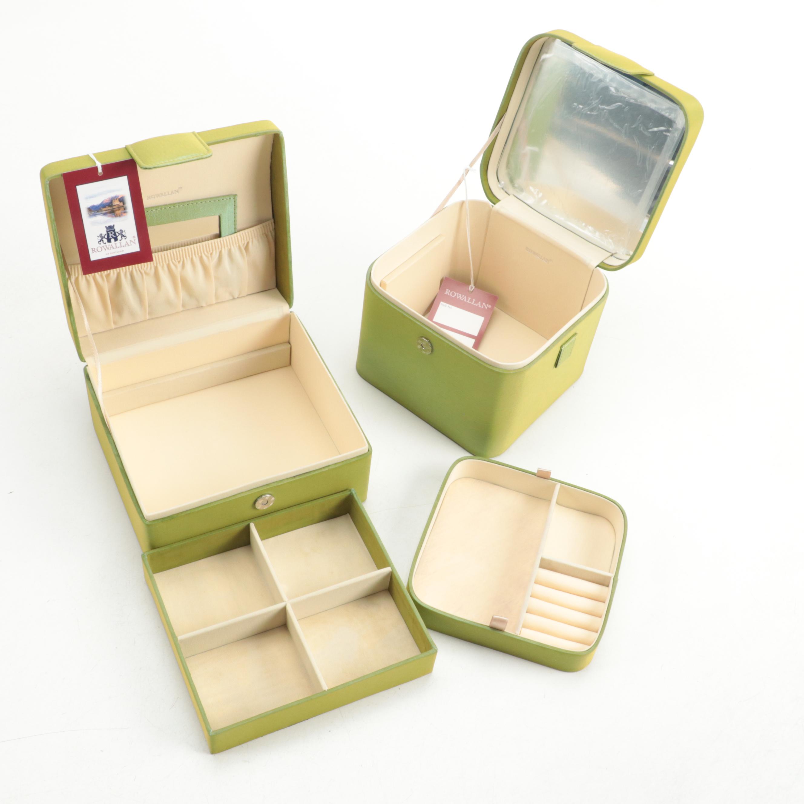 Rowallan Embroidered Fabric Travel Jewelry Boxes