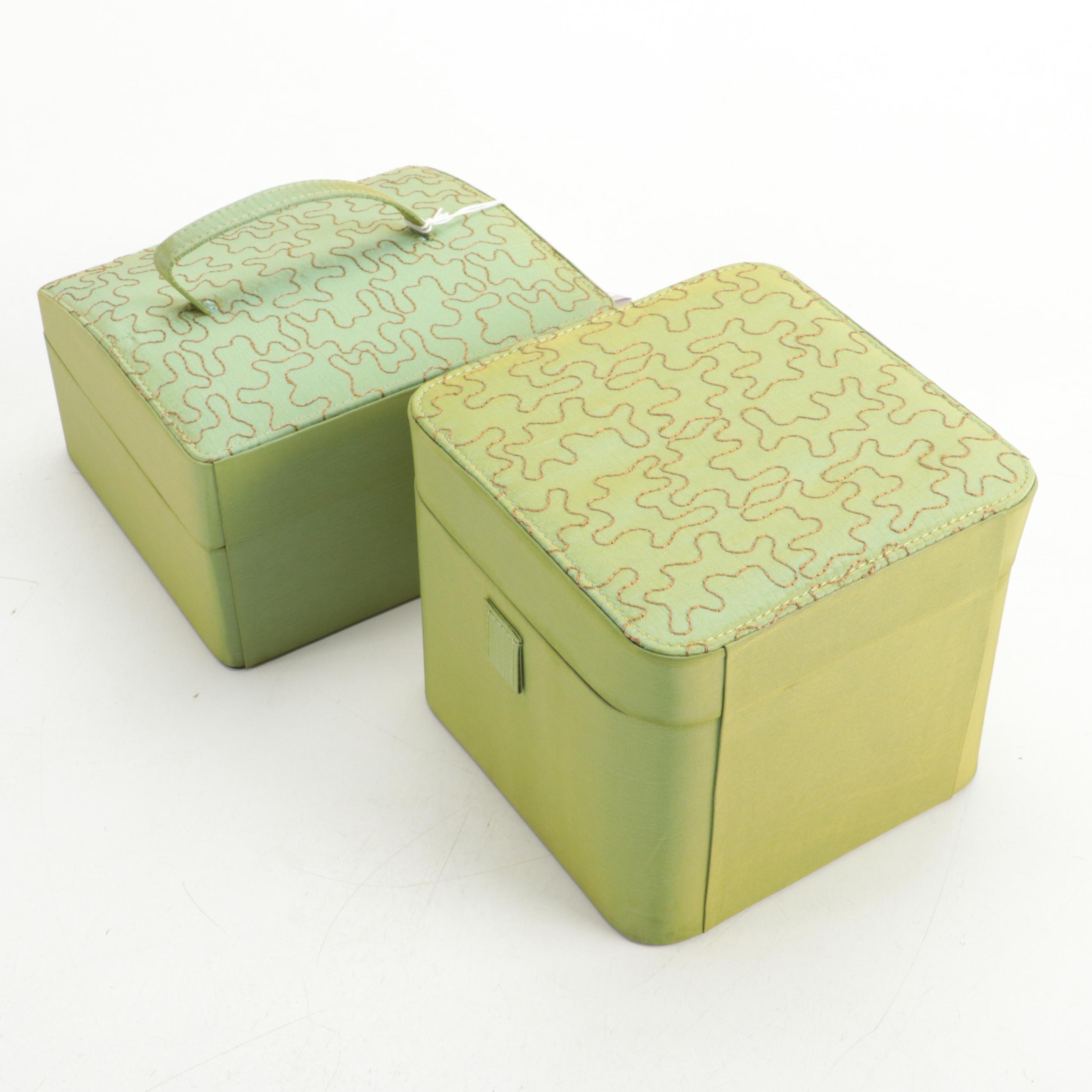 Rowallan Embroidered Fabric Travel Jewelry Boxes