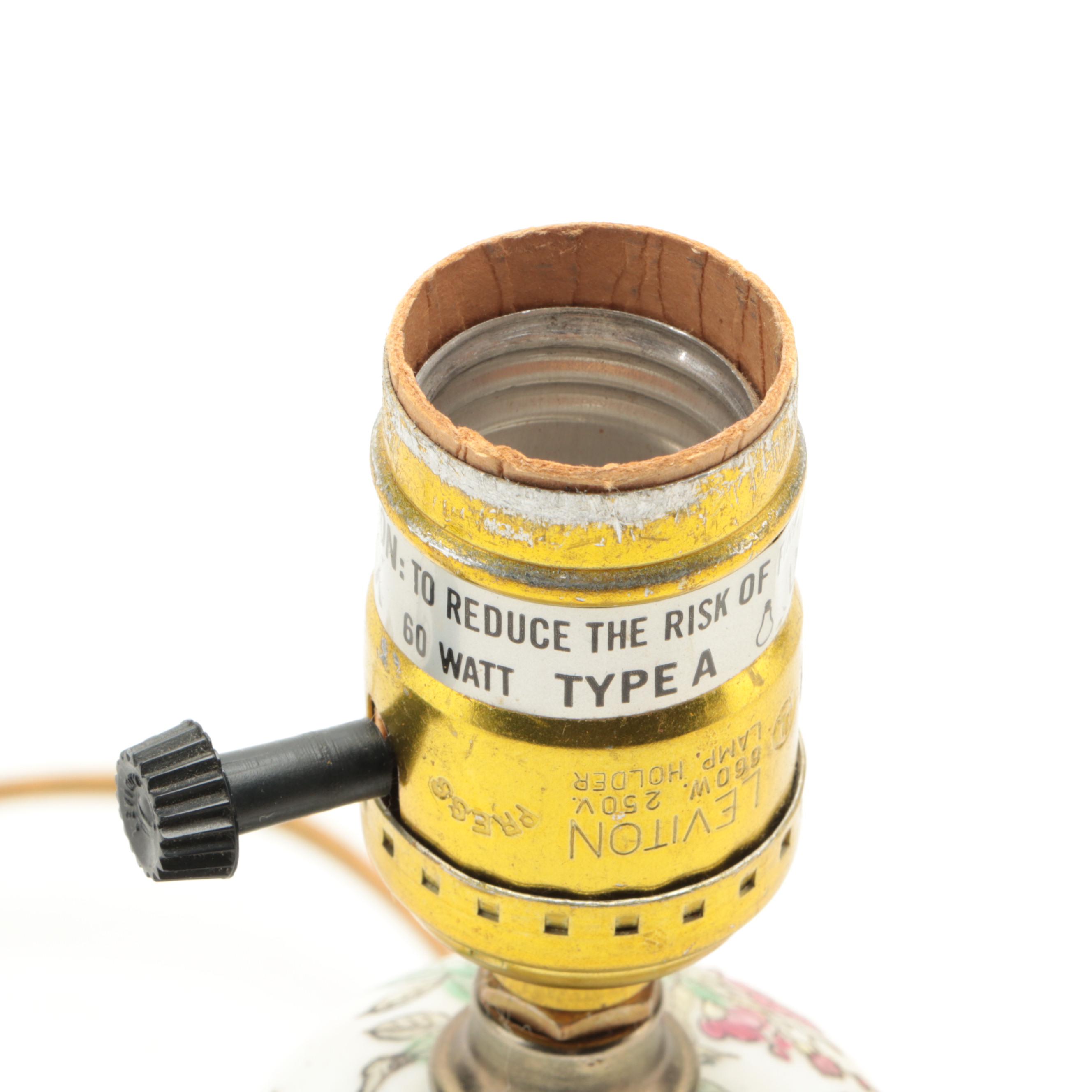 Chinese Famille Rose Porcelain Ginger Jar Table Lamp