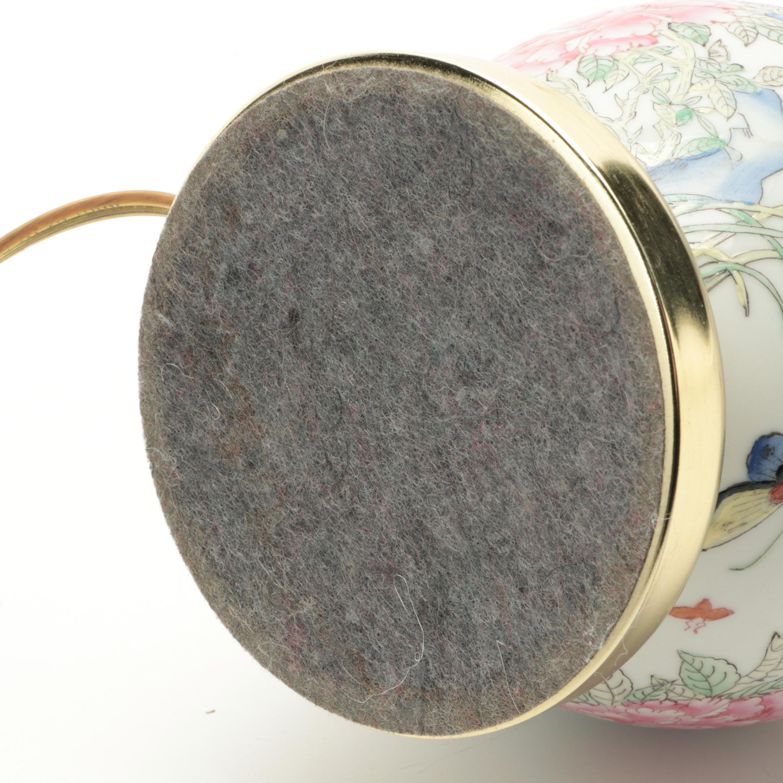 Chinese Famille Rose Porcelain Ginger Jar Table Lamp