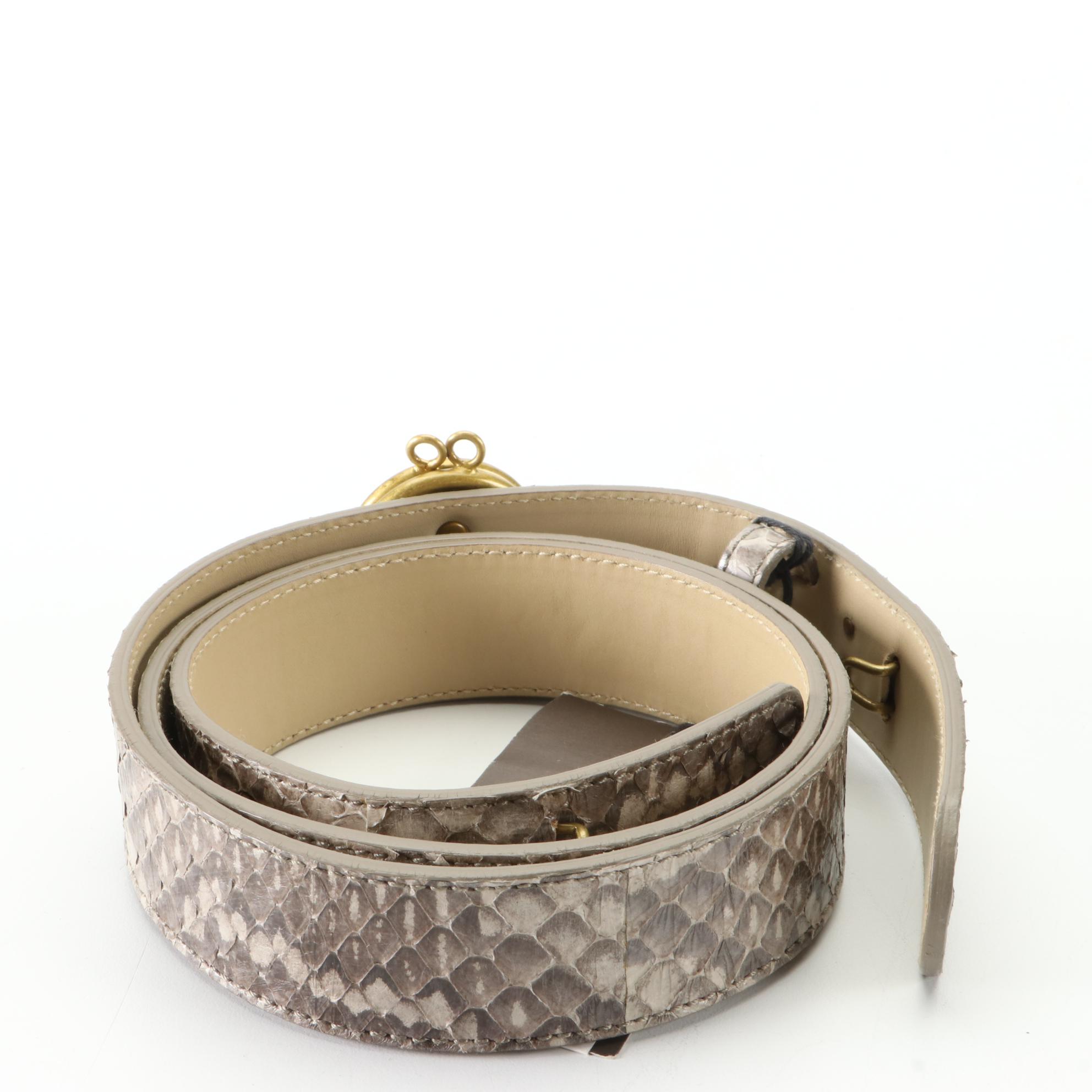 Bottega Veneta Belt with Mini Pouch in Snakeskin