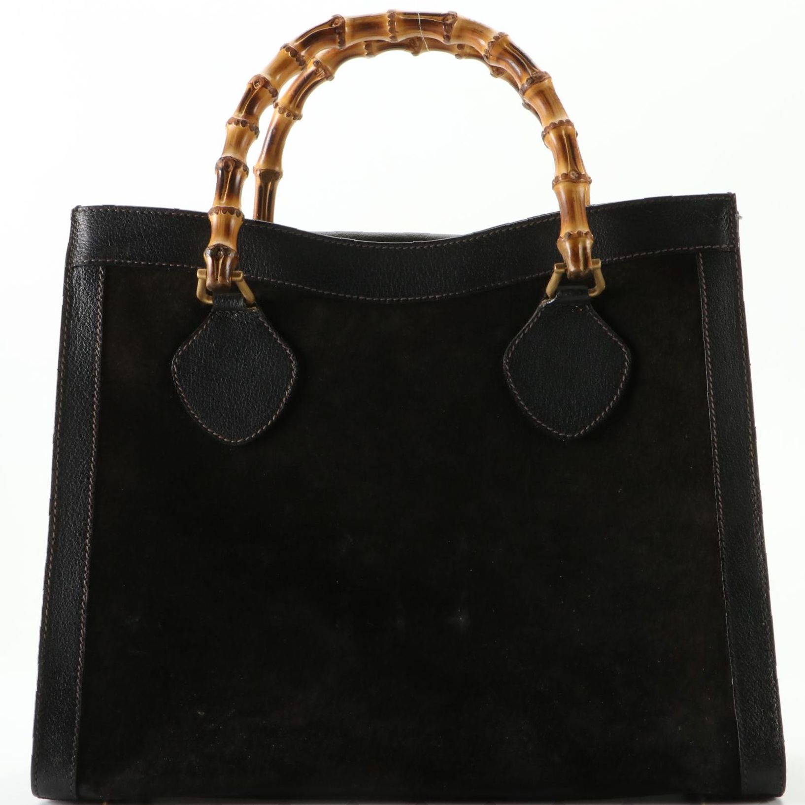 Gucci Bamboo Diana Tote Bag in Suede and Cinghiale Leather