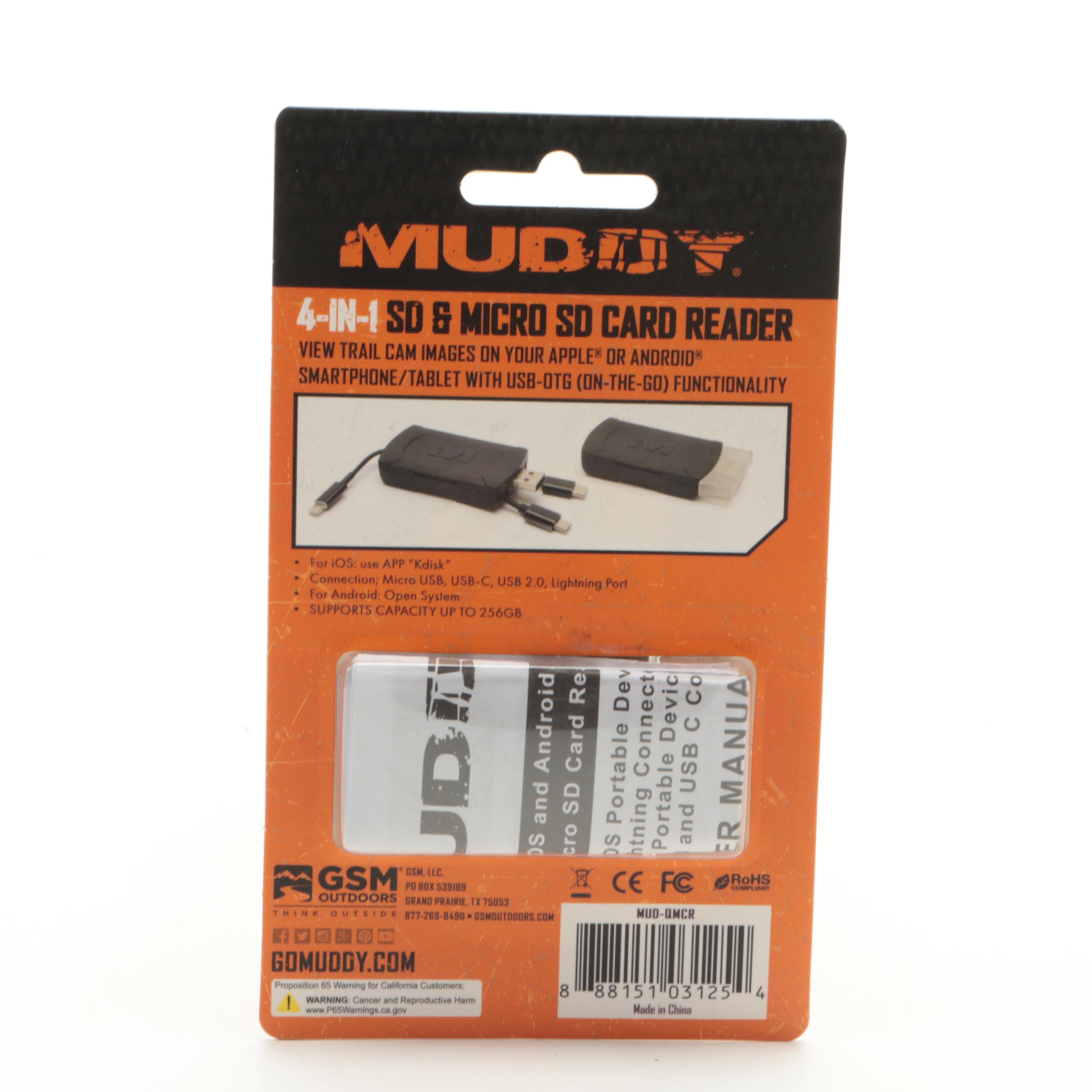 Two Stealth Cam Fusion X Cellular Trail Cameras With Muddy SD Card Reader