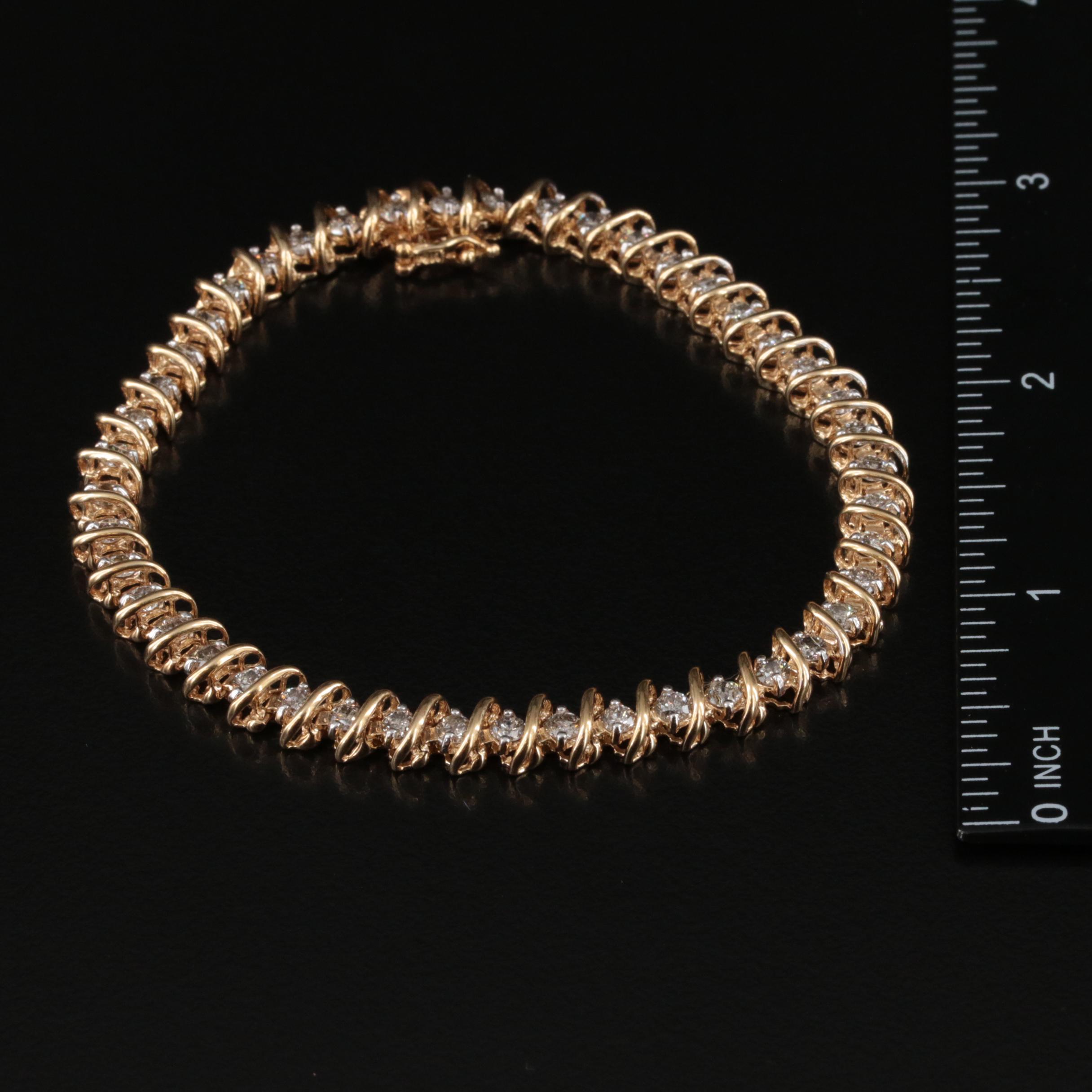 14K 3.02 CTW Diamond S-Link Bracelet