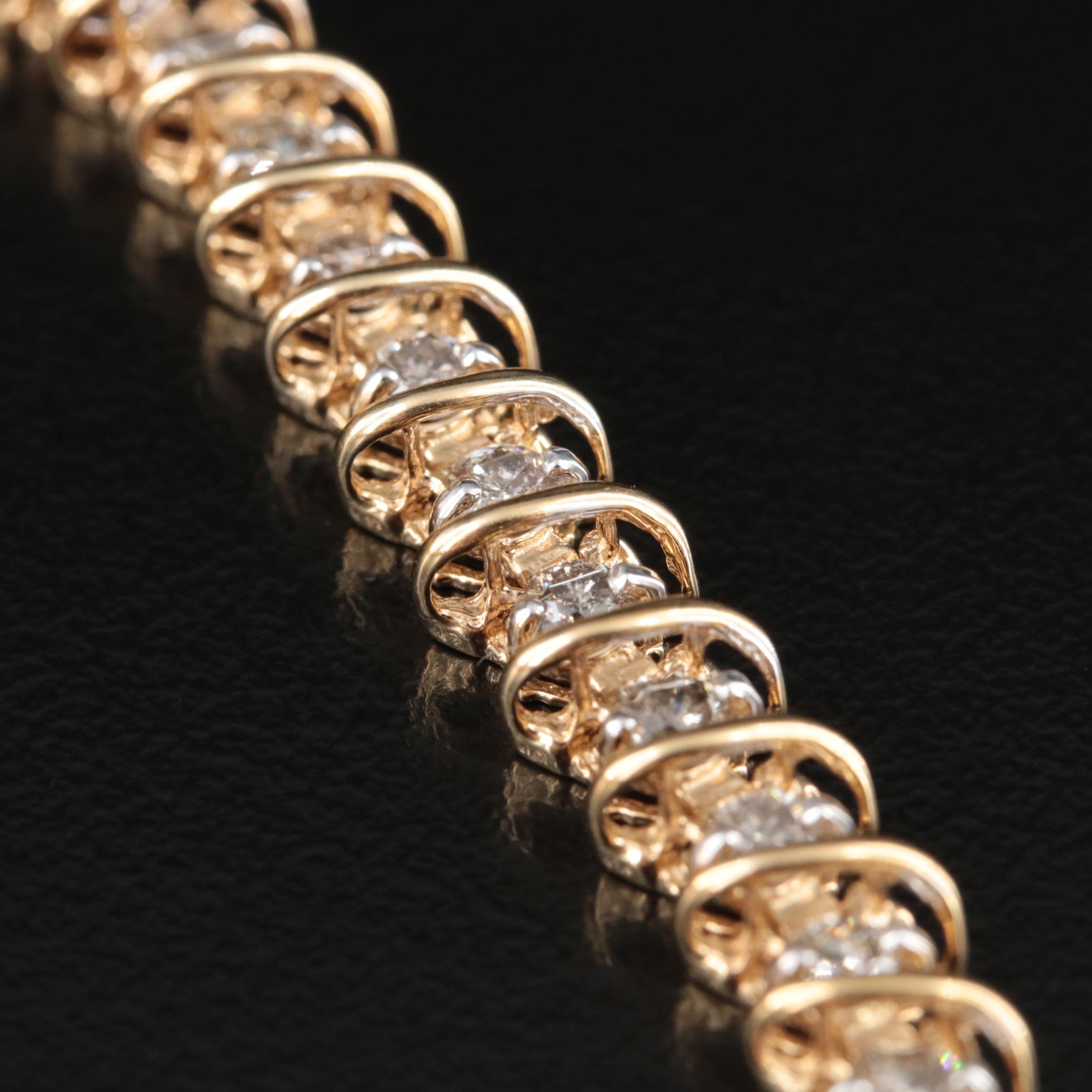 14K 3.02 CTW Diamond S-Link Bracelet