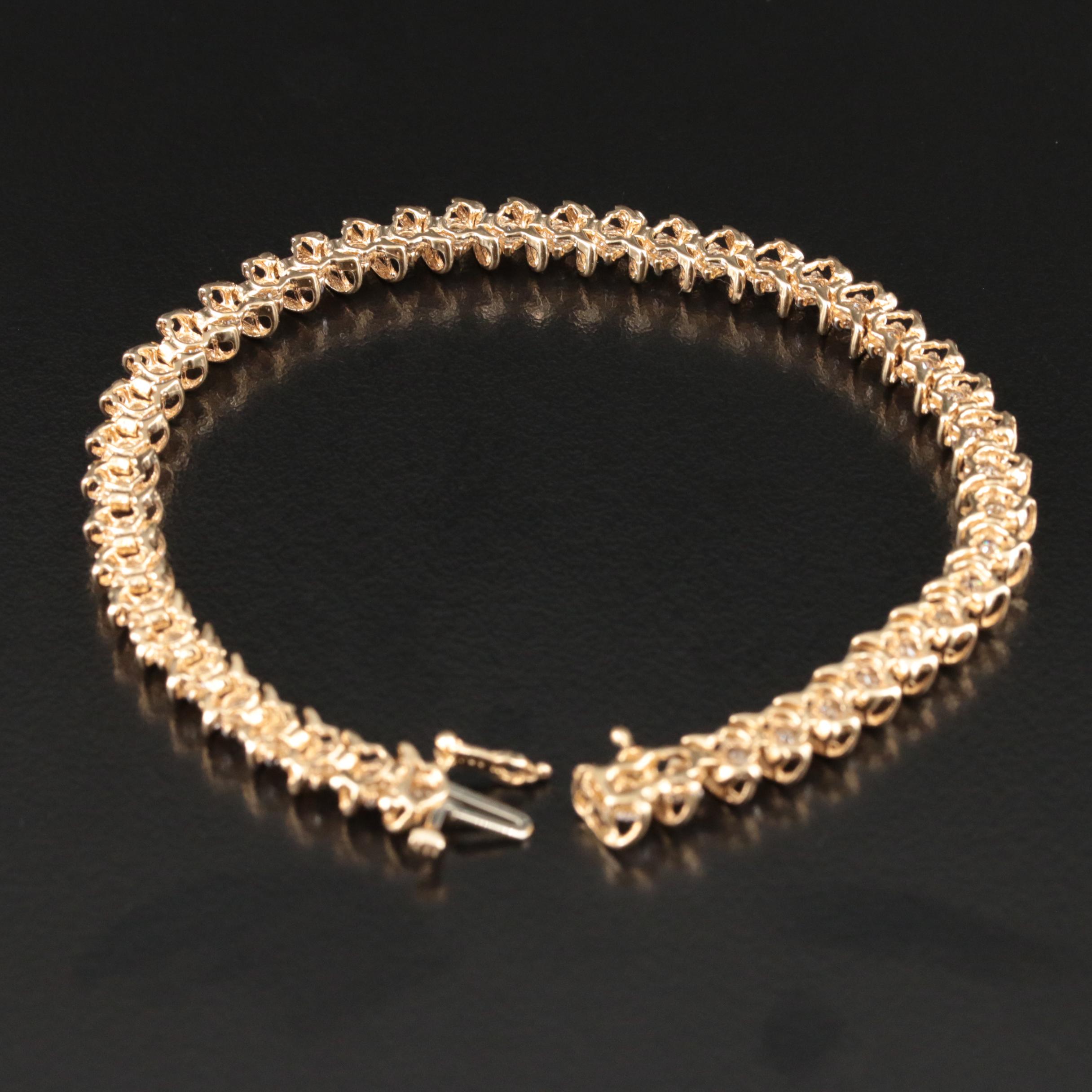 14K 3.02 CTW Diamond S-Link Bracelet