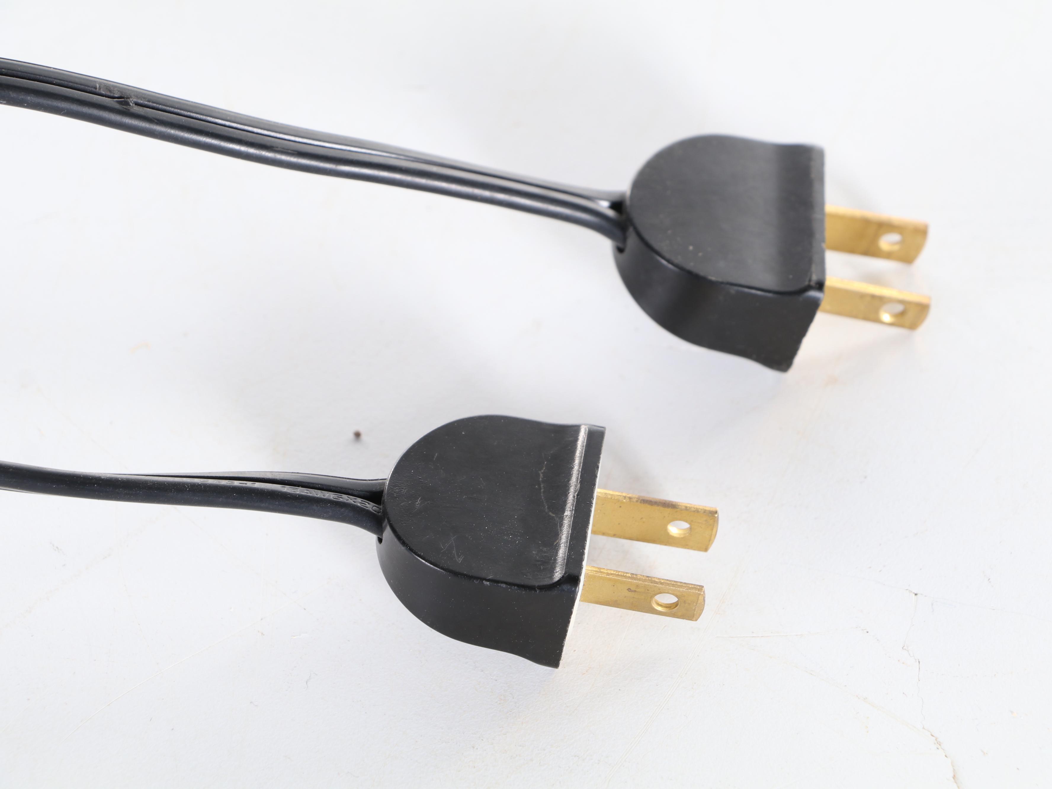 Pair of Cast Metal Console Table Lamps