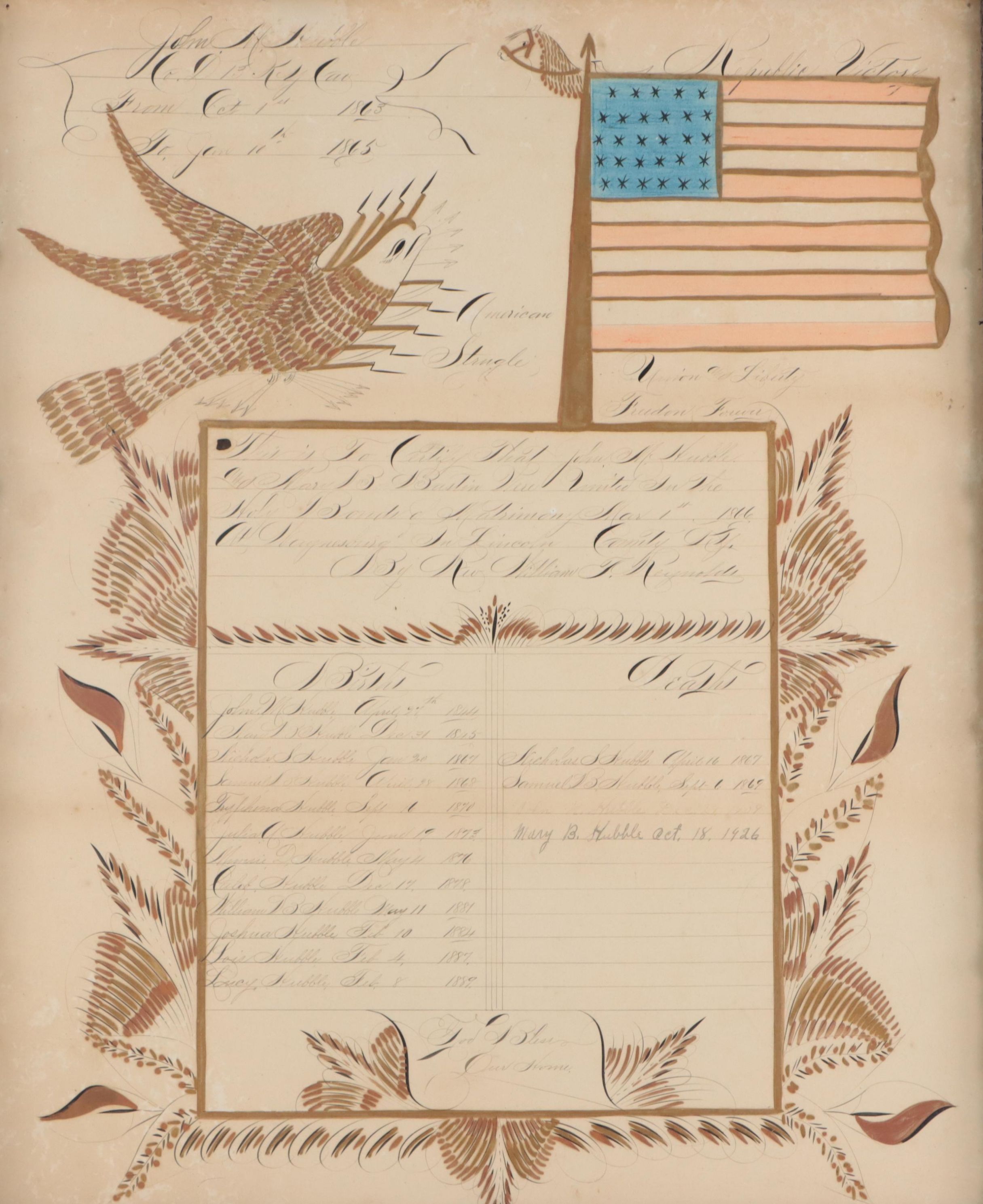 John M. Hubble Patriotic Fraktur, 1863