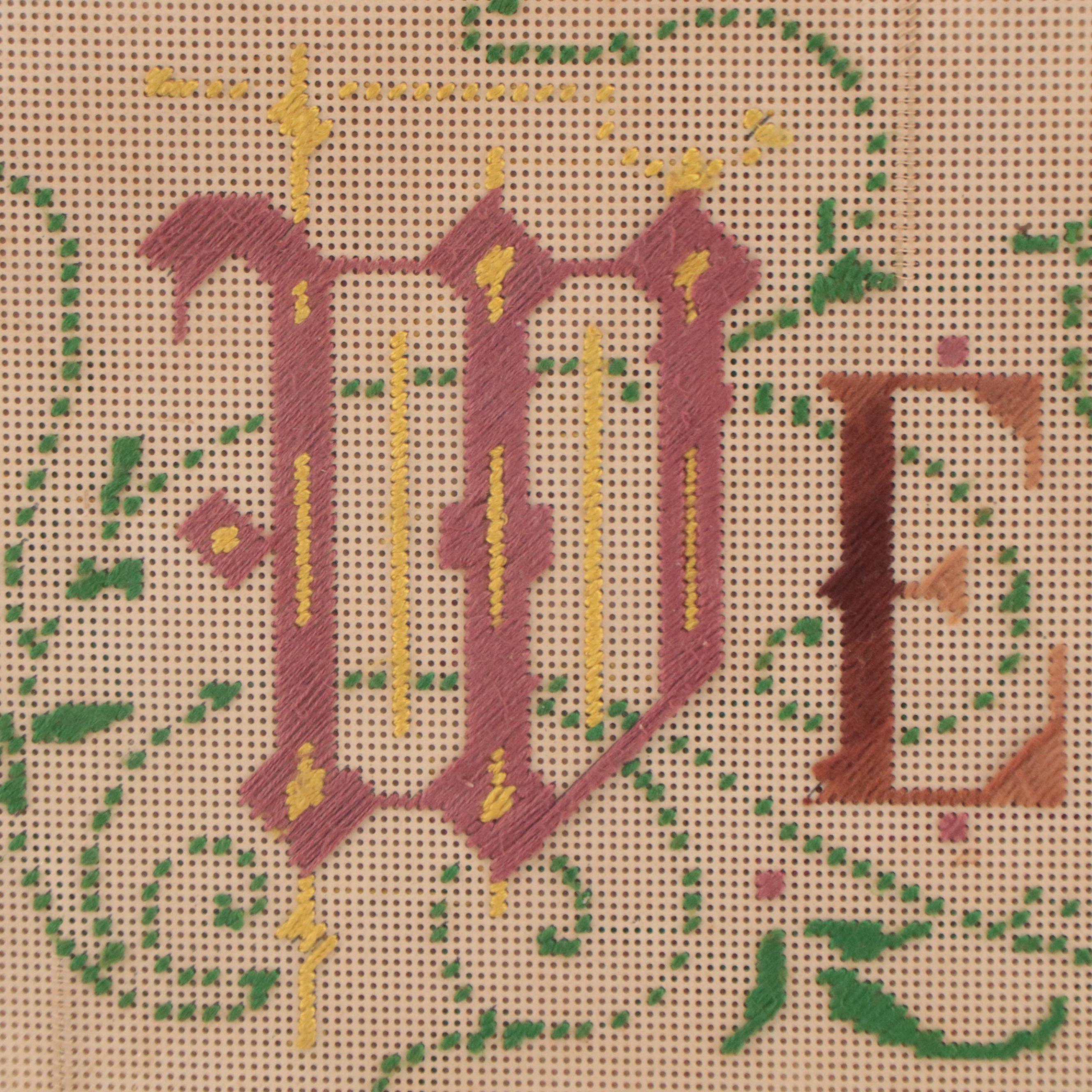 Cross-Stitch Decorative Textile "Welcome"