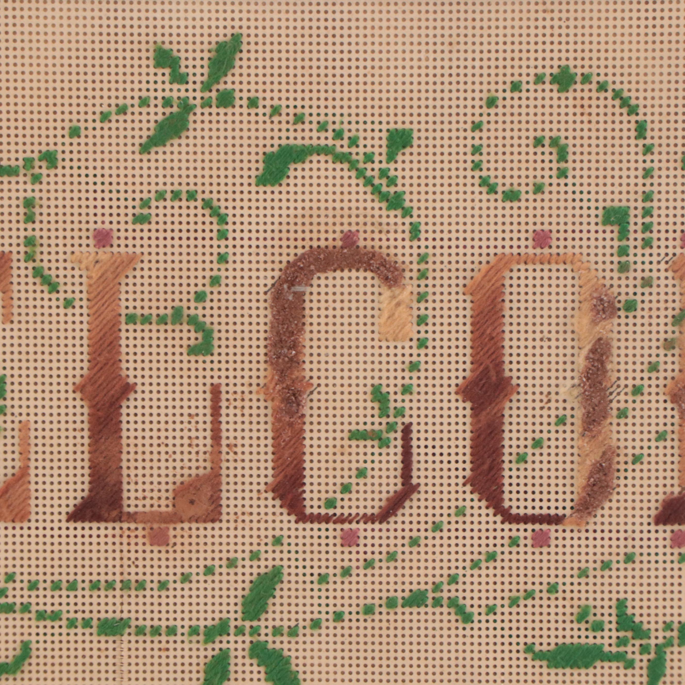 Cross-Stitch Decorative Textile "Welcome"