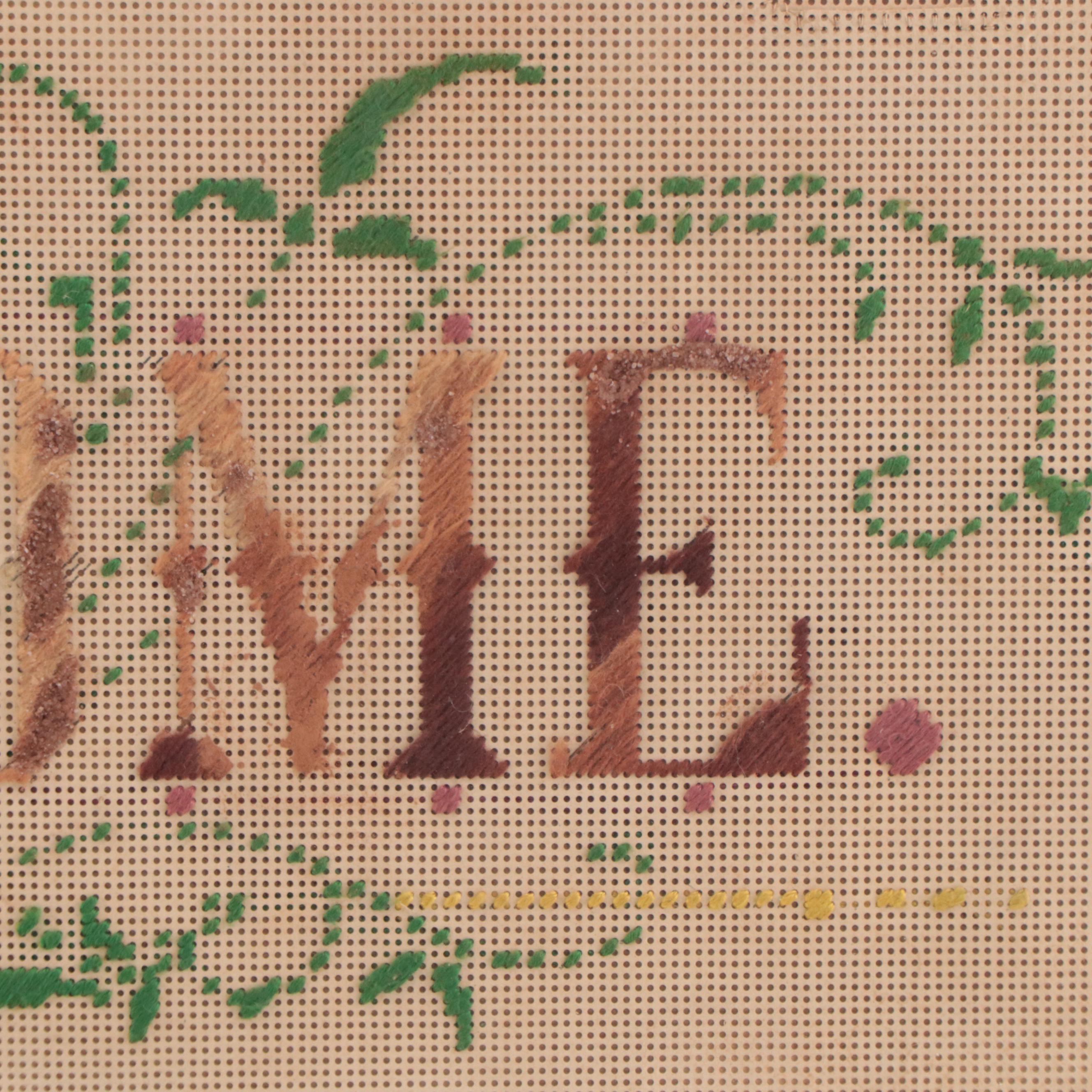 Cross-Stitch Decorative Textile "Welcome"