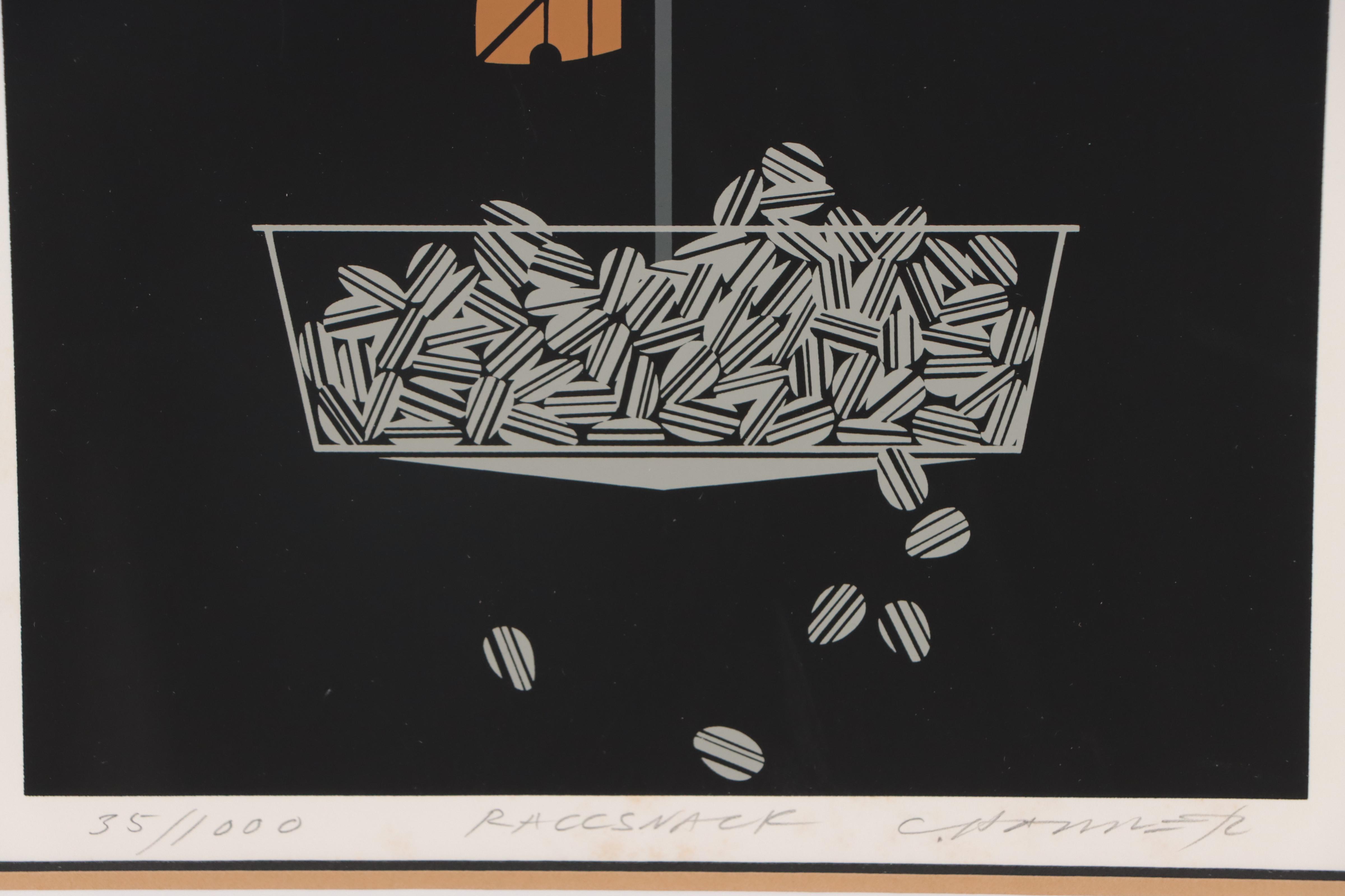 Charley Harper Serigraph "Raccsnack," 1983