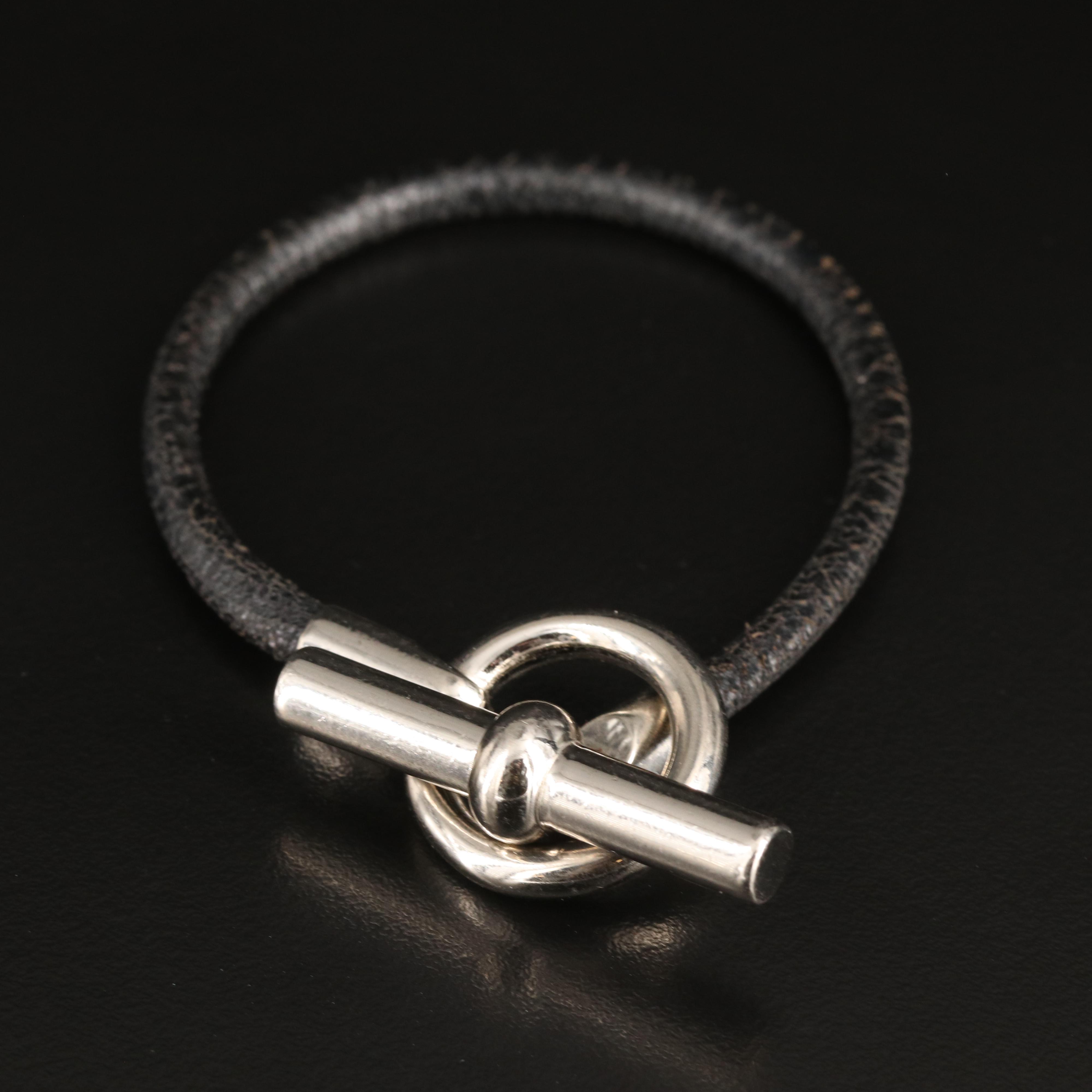 Hermès Toggle and Leather Bracelet
