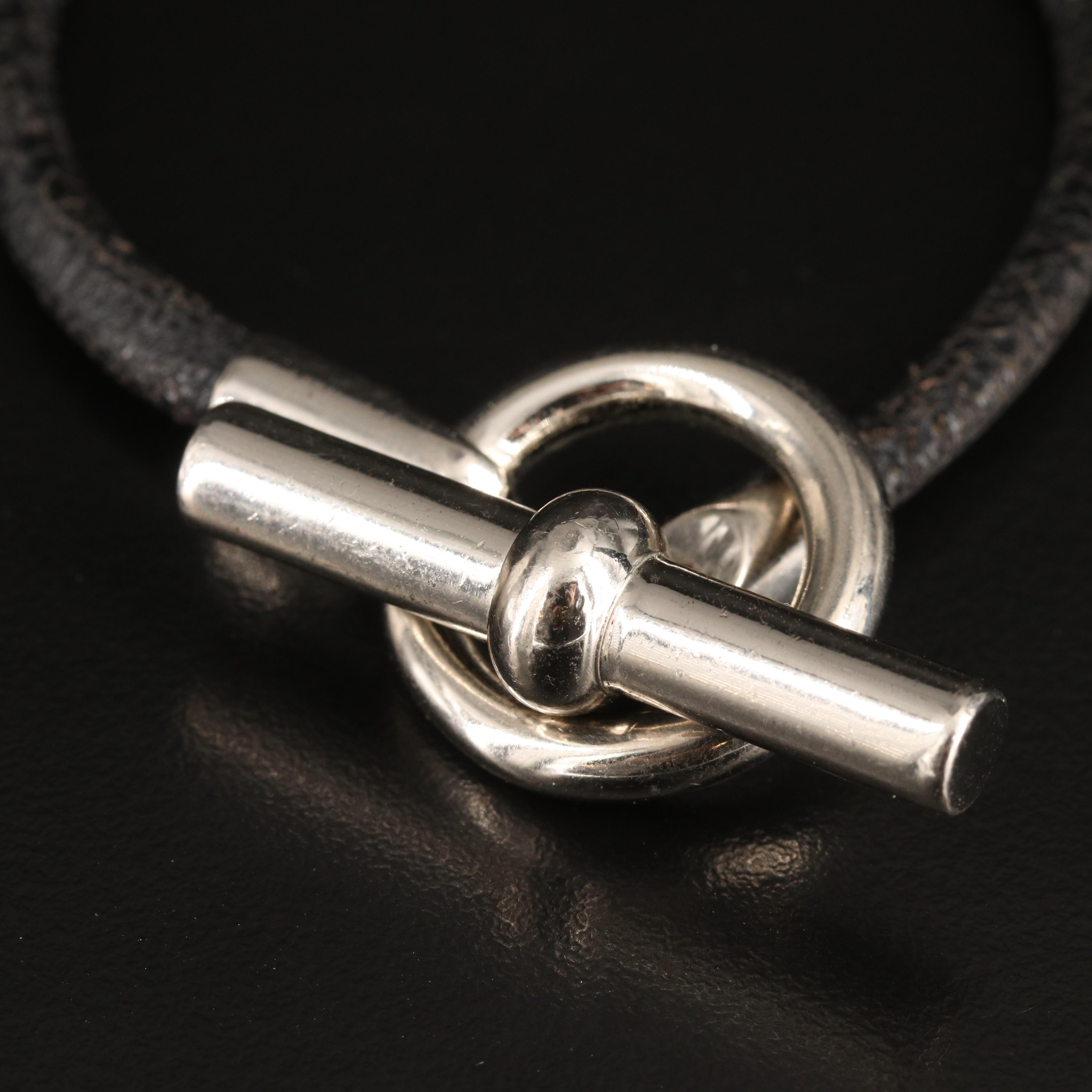 Hermès Toggle and Leather Bracelet