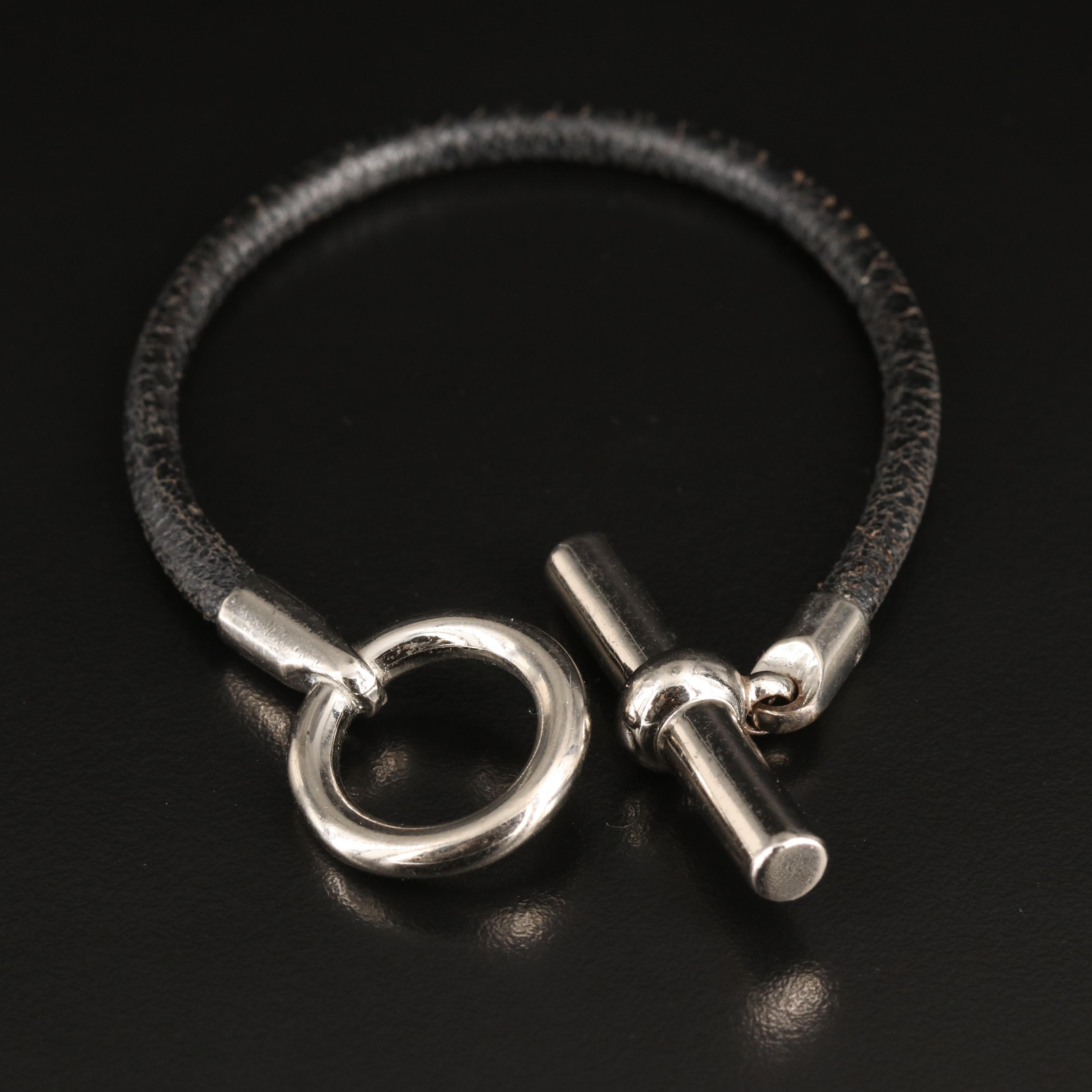 Hermès Toggle and Leather Bracelet