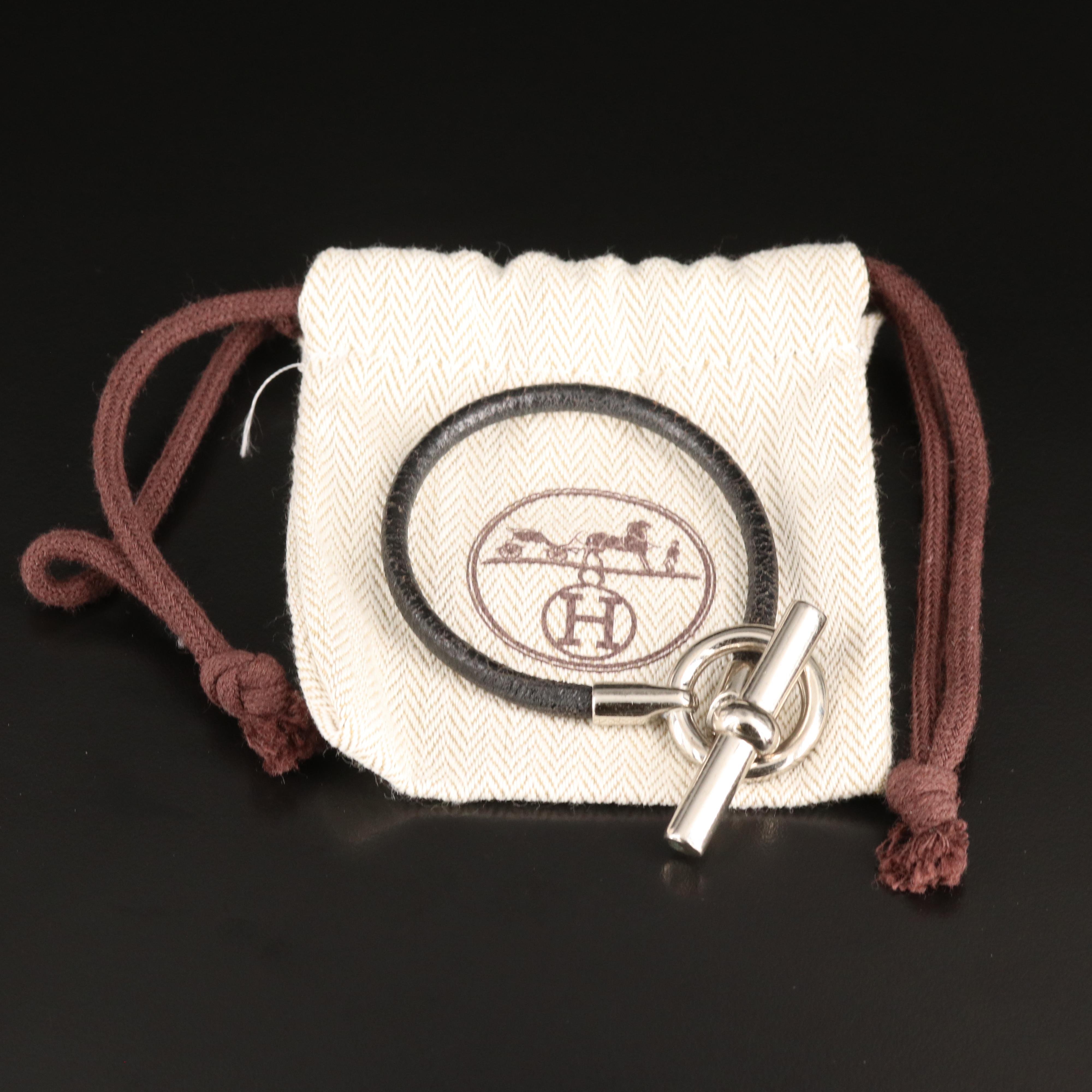 Hermès Toggle and Leather Bracelet