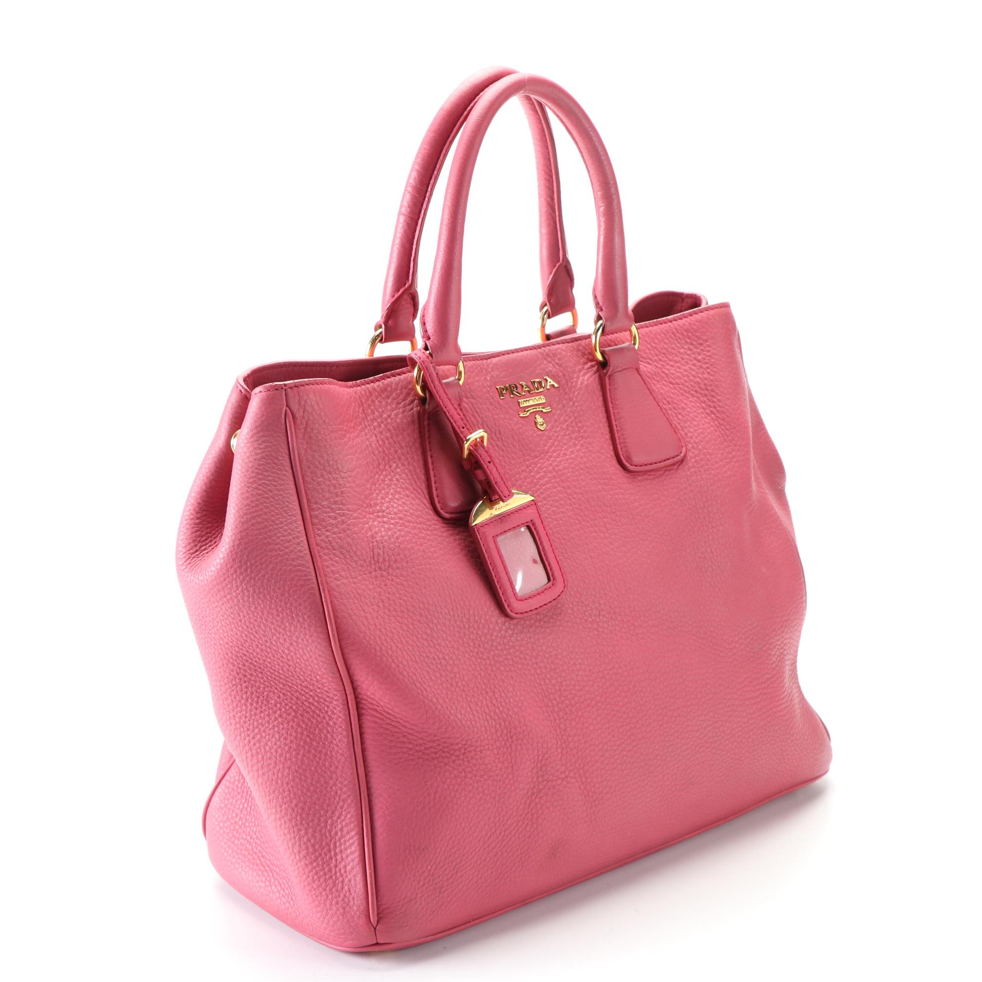 Prada Handbag in Pink Vitello Daino Leather
