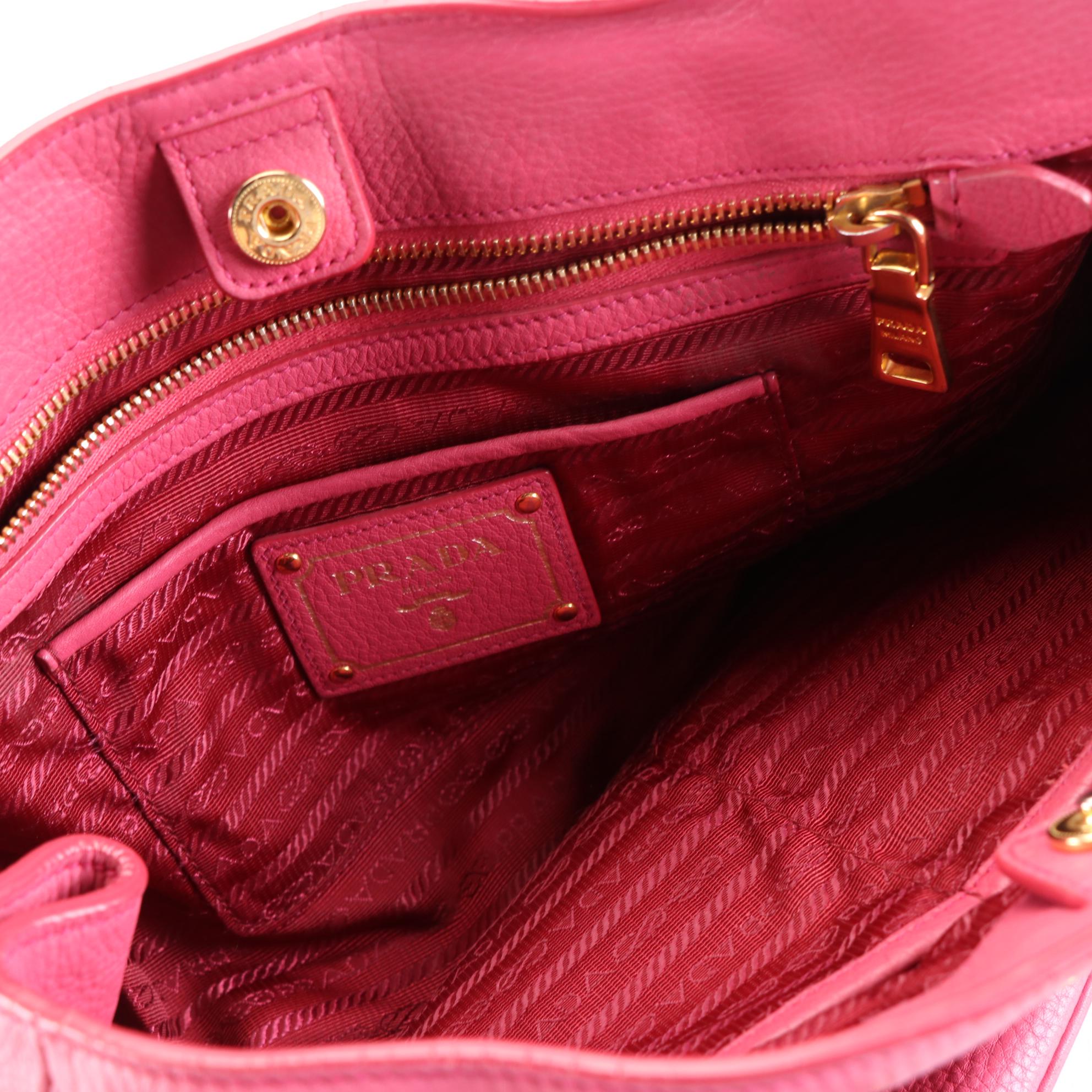 Prada Handbag in Pink Vitello Daino Leather