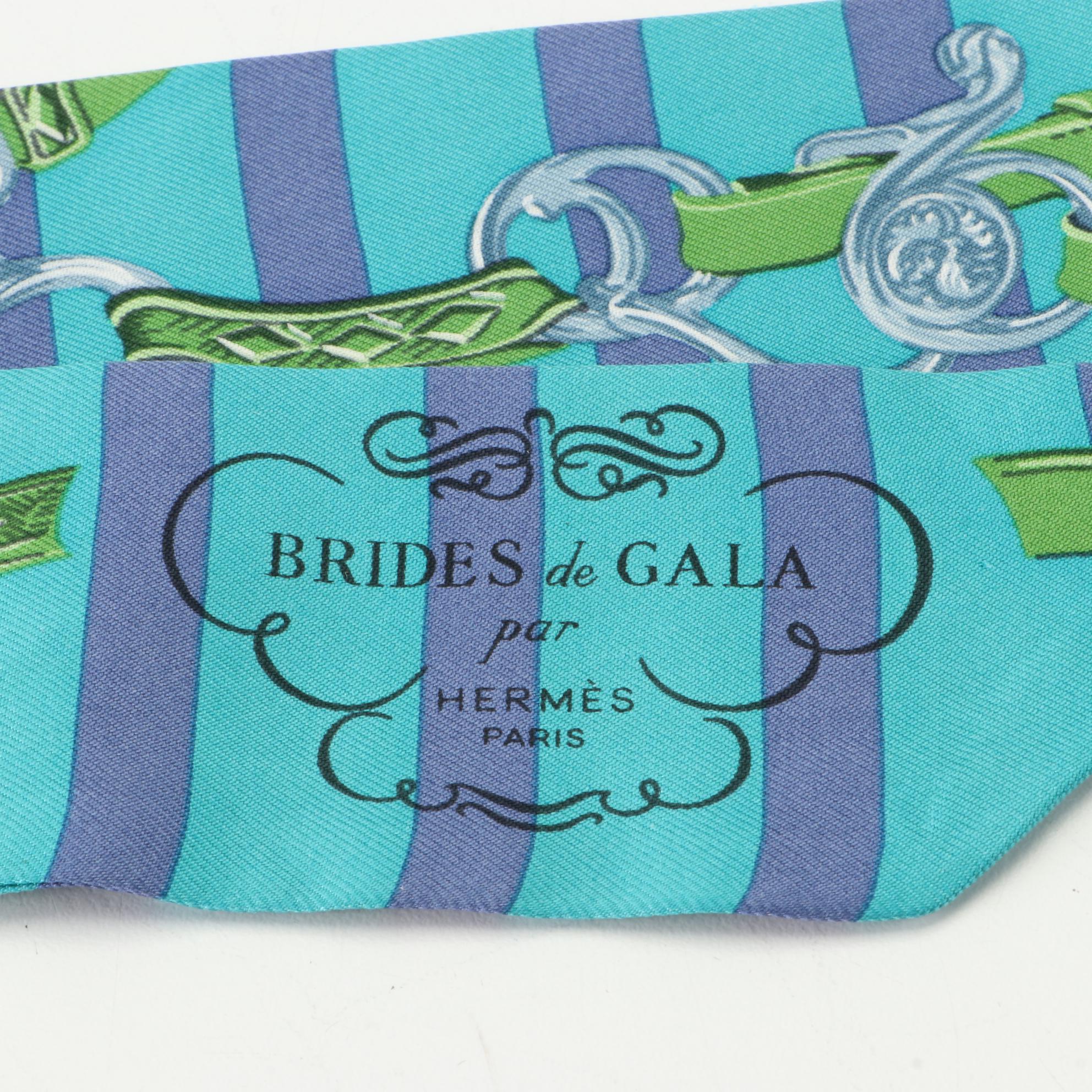 Hermès "Brides de Gala" Silk Twilly Scarf with Box