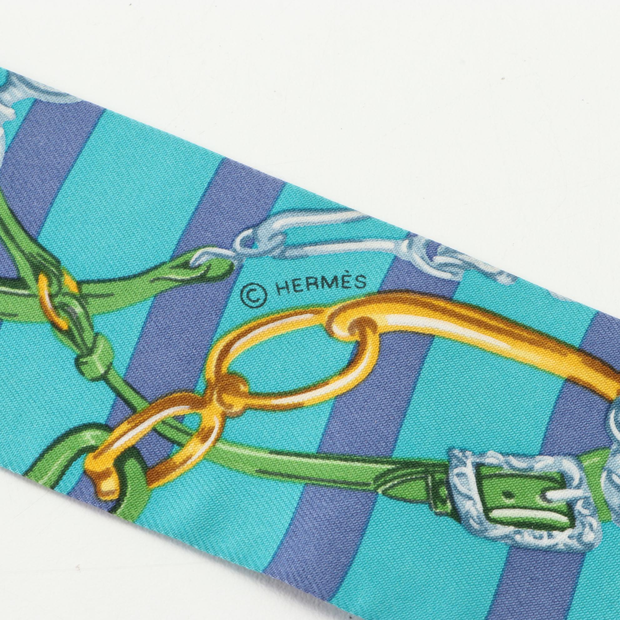 Hermès "Brides de Gala" Silk Twilly Scarf with Box