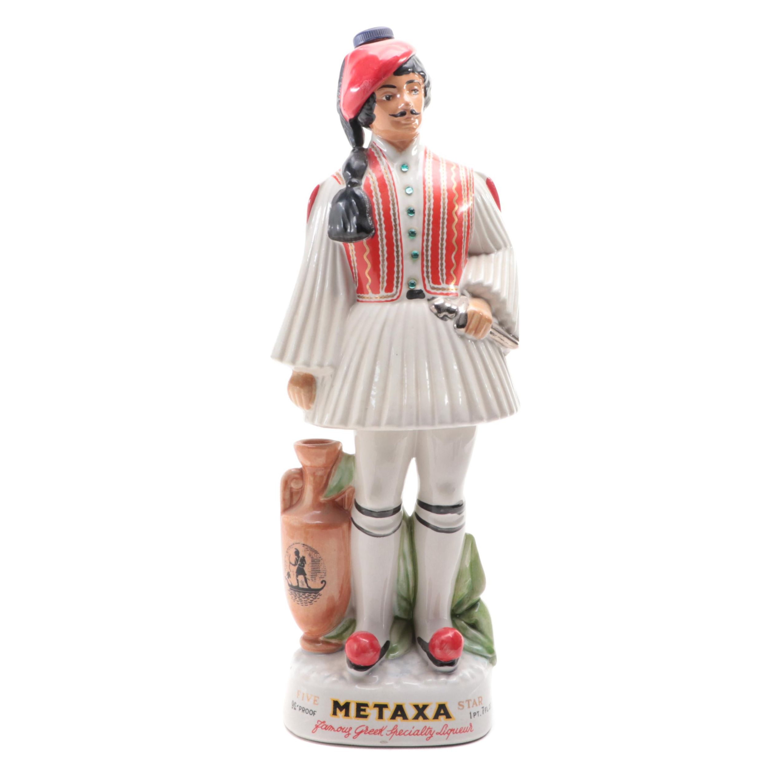 Coronetti for Metaxa Ceramic Greek Soldier Liquor Decanter