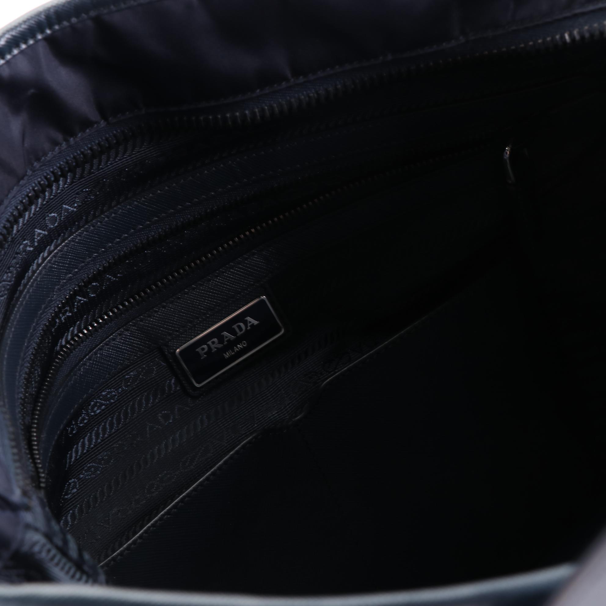 Prada Two-Way Tote Bag in Tessuto Nylon and Saffiano Leather