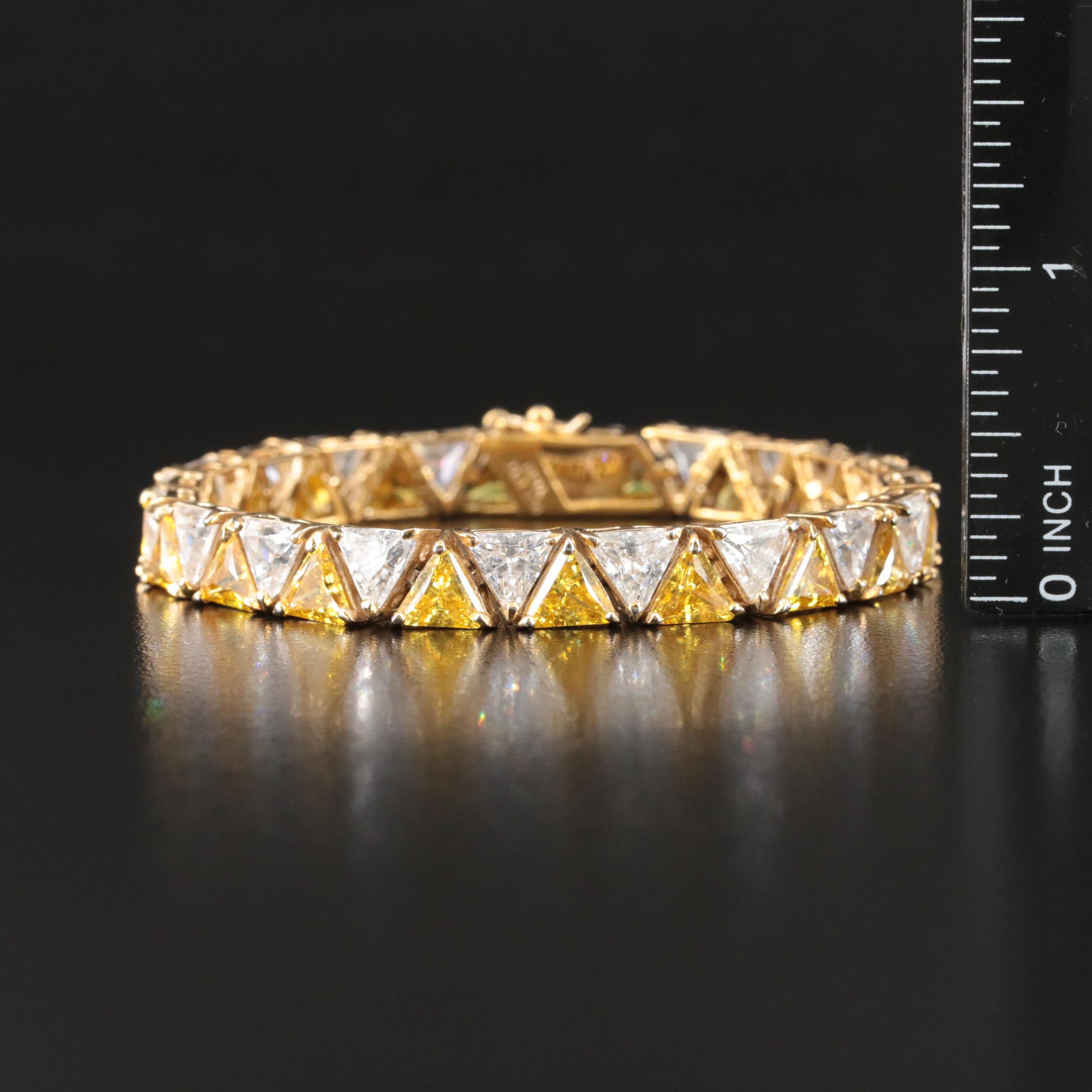 Sterling Cubic Zirconia Geometric Bracelet