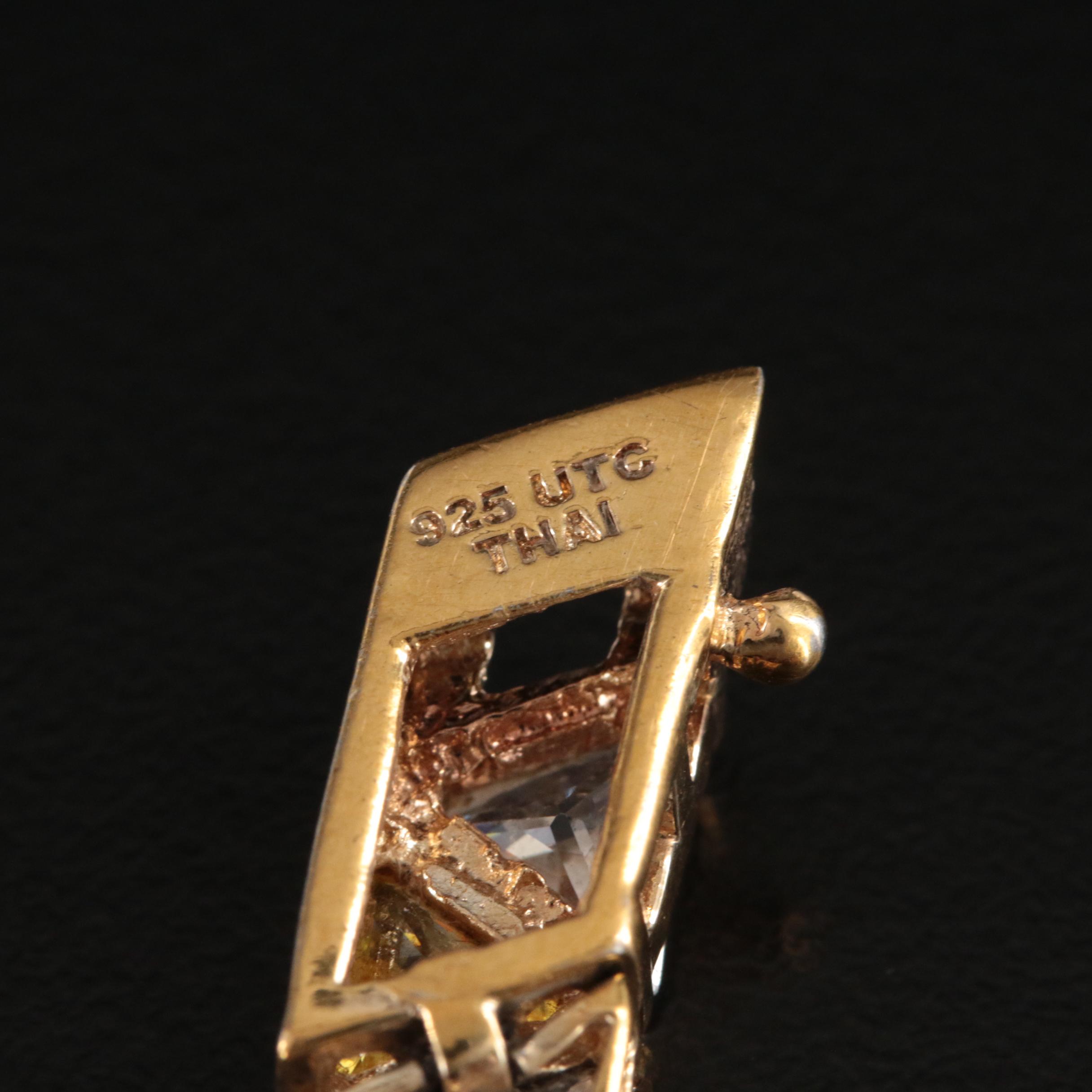 Sterling Cubic Zirconia Geometric Bracelet