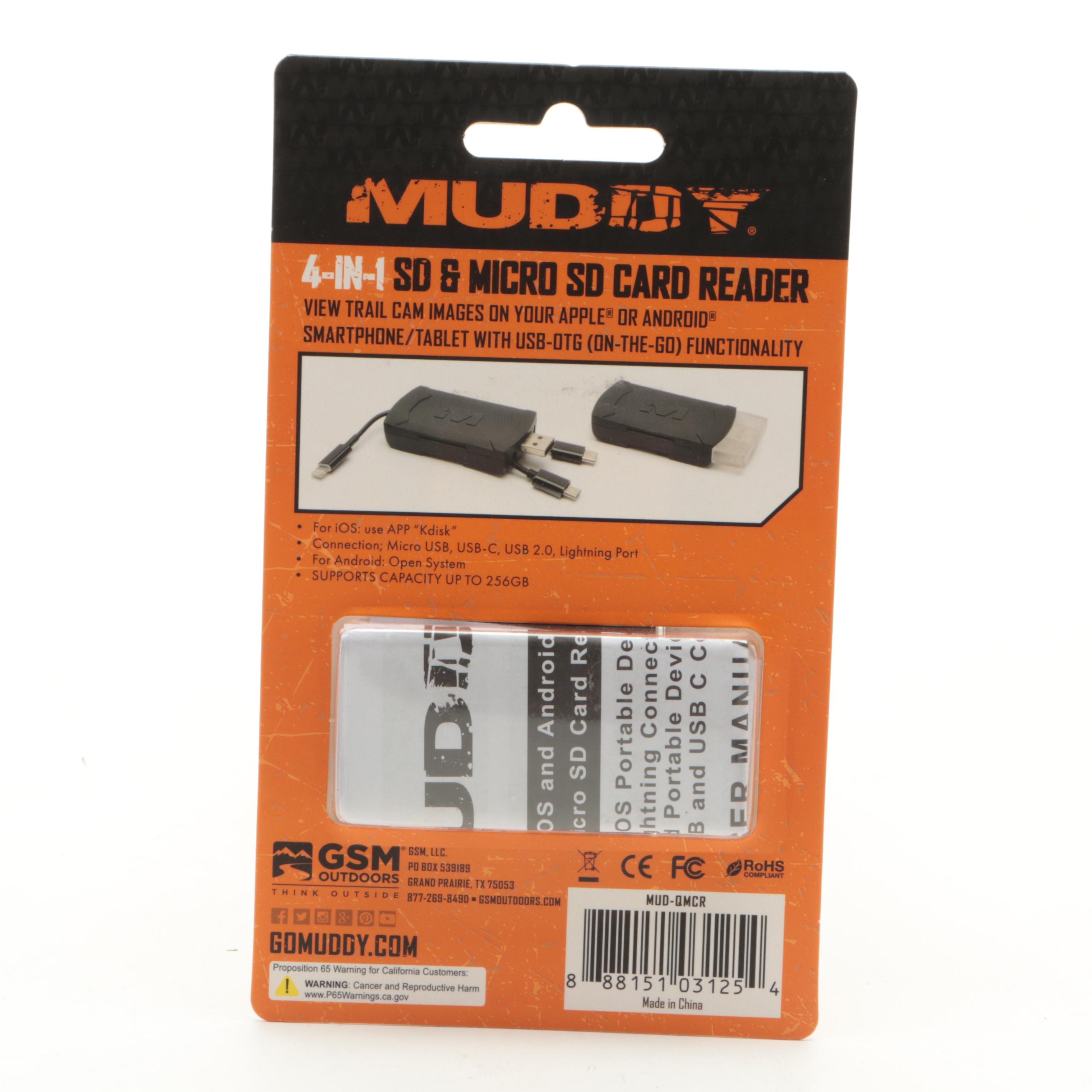 Two Stealth Cam Fusion X Cellular Trail Cameras With Muddy SD Card Reader