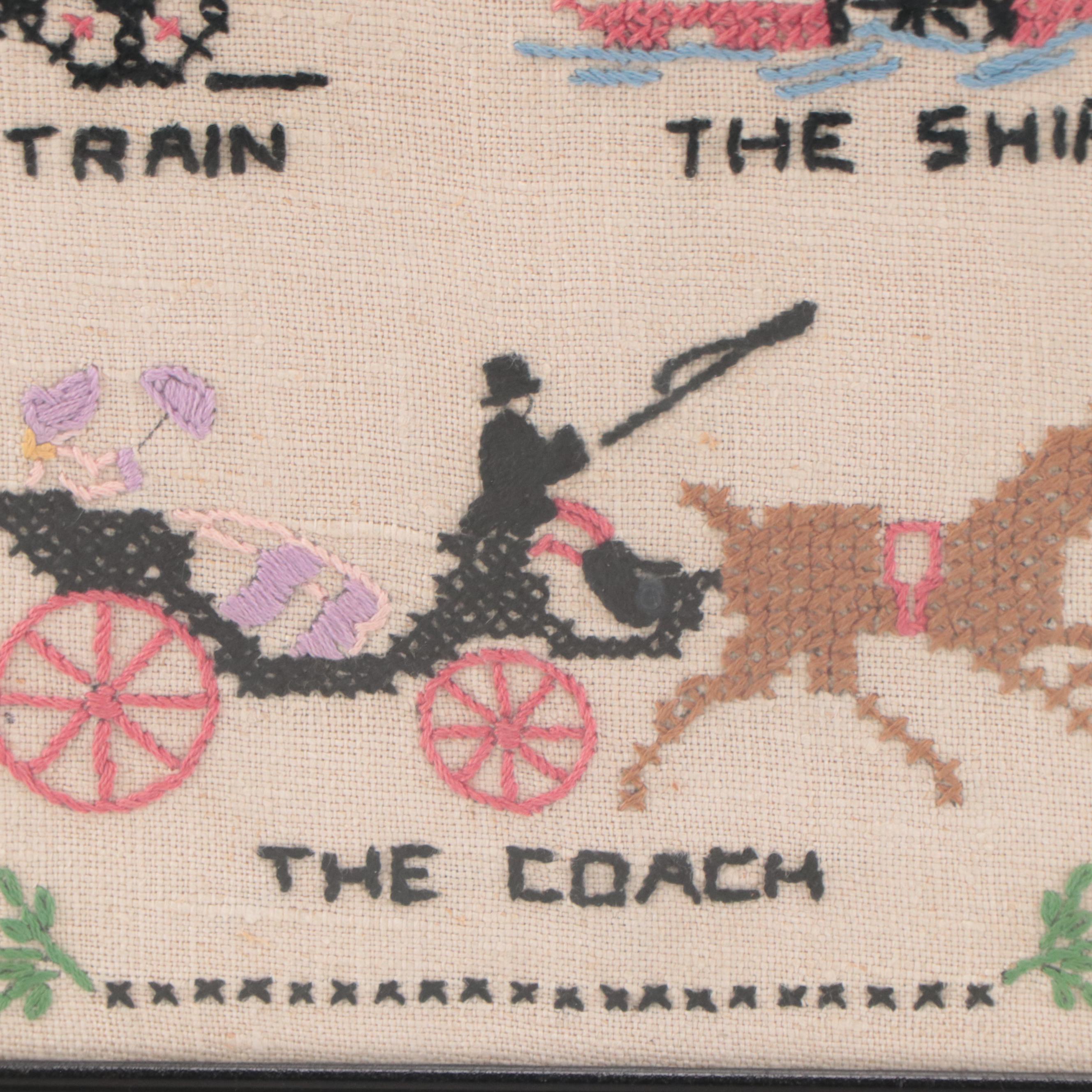 Cross-Stitch Embroidery Decorative Textile Sampler