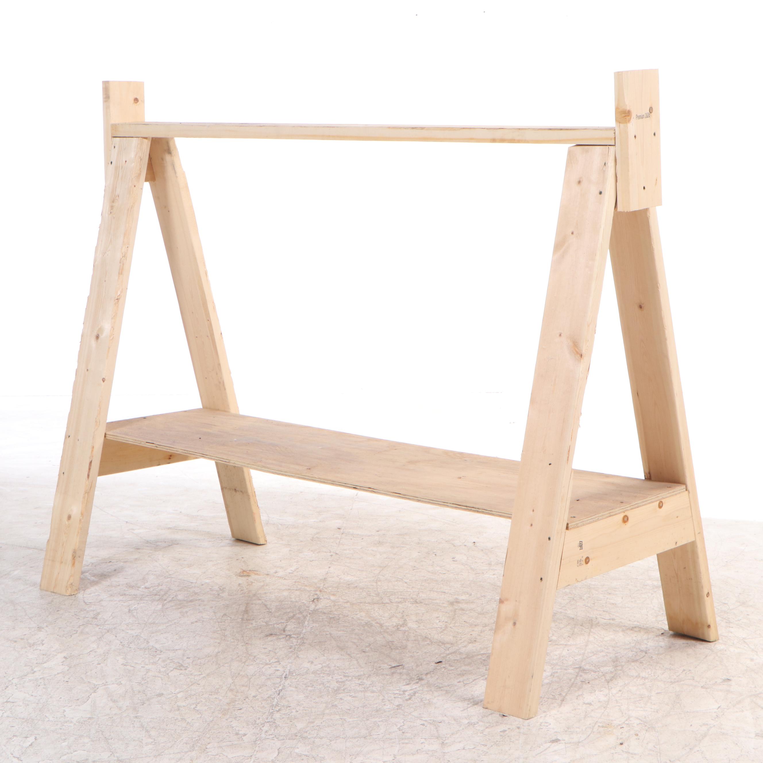 Two Pine and Plywood Custom-Made Saddle Stands